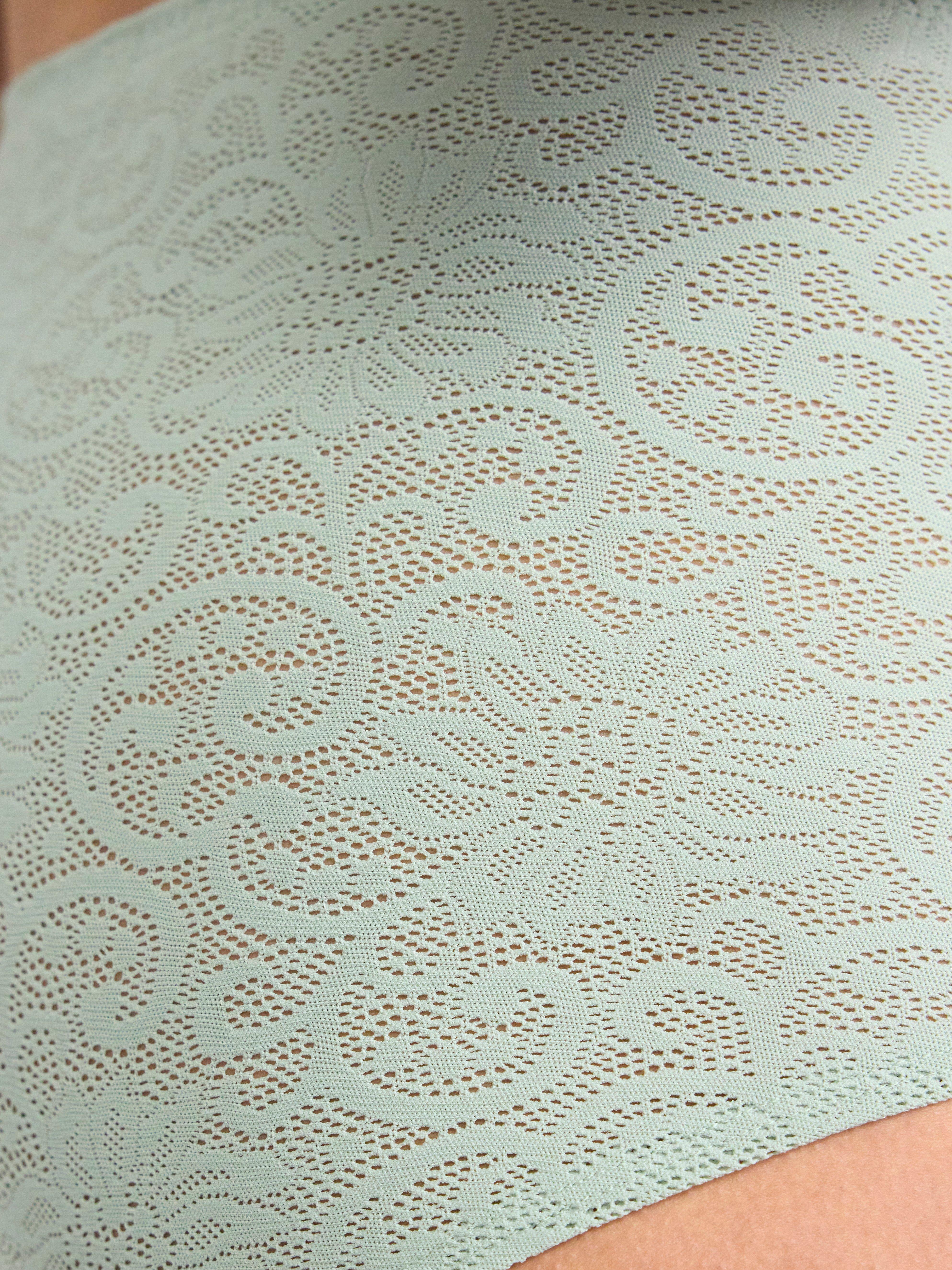 High waist brief with lace Light Dusty Green