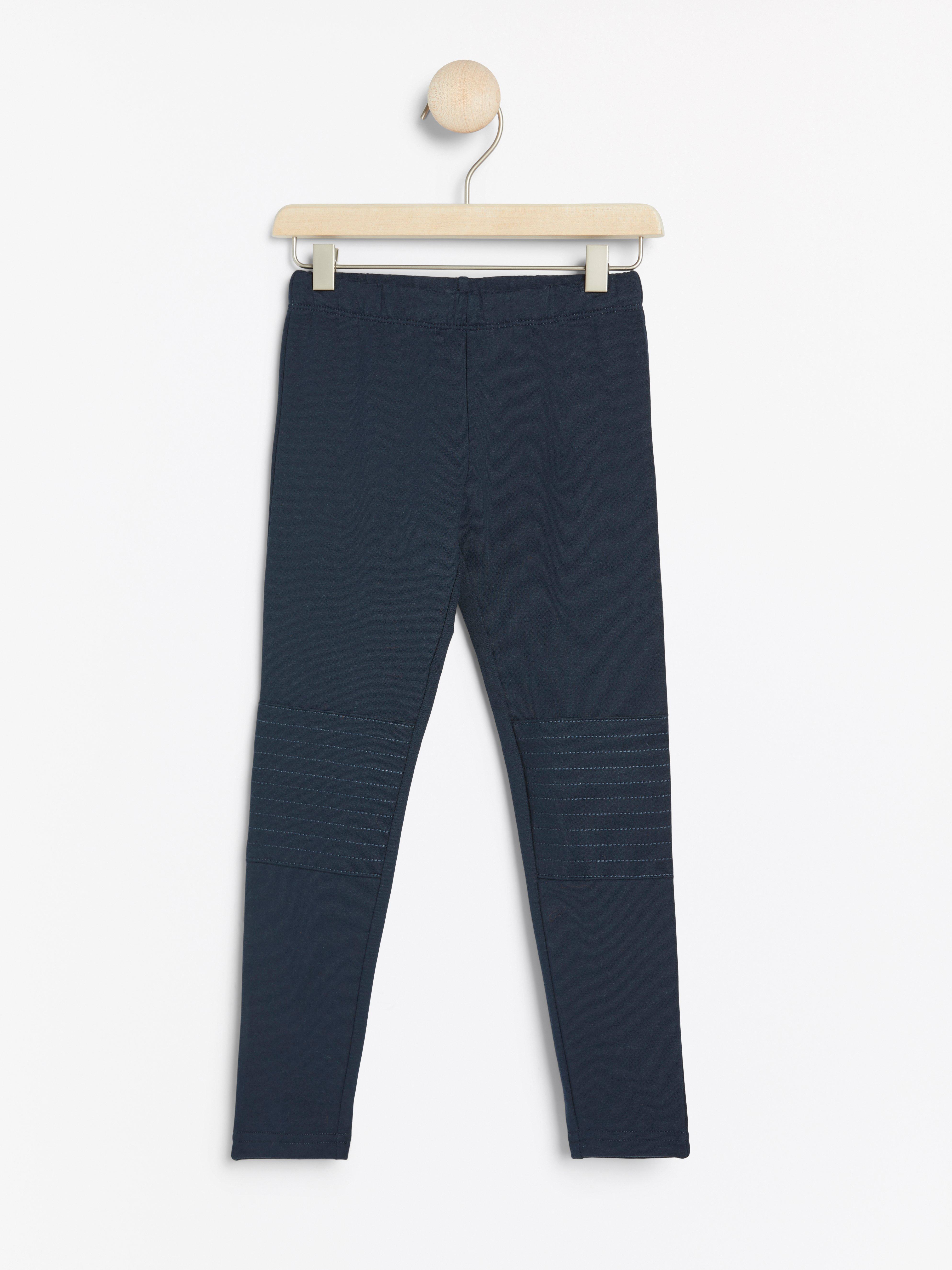 Leggings with knee patches and brushed inside Dark Navy