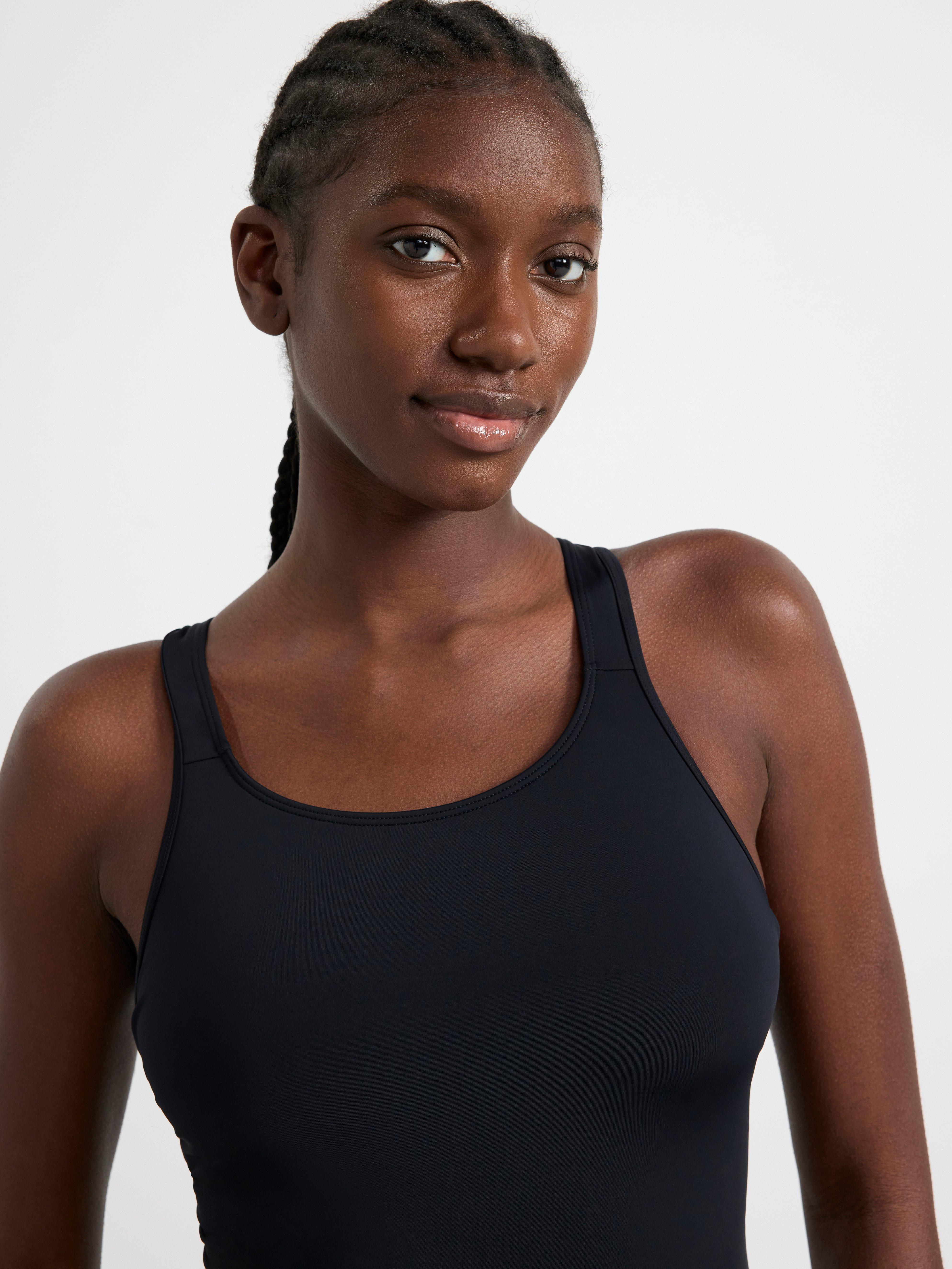Swimsuit with back opening Black