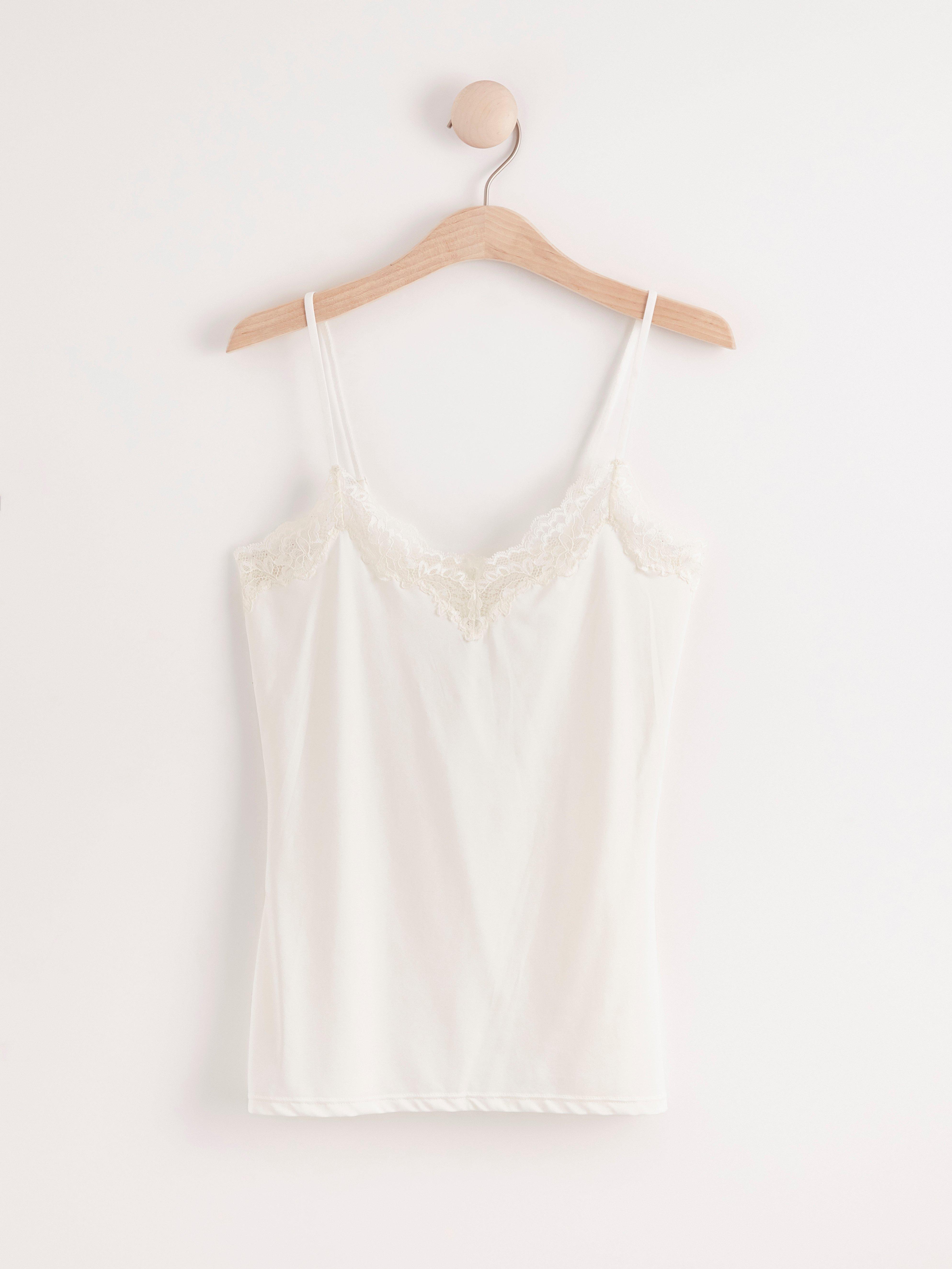 Camisole with Lace Off White