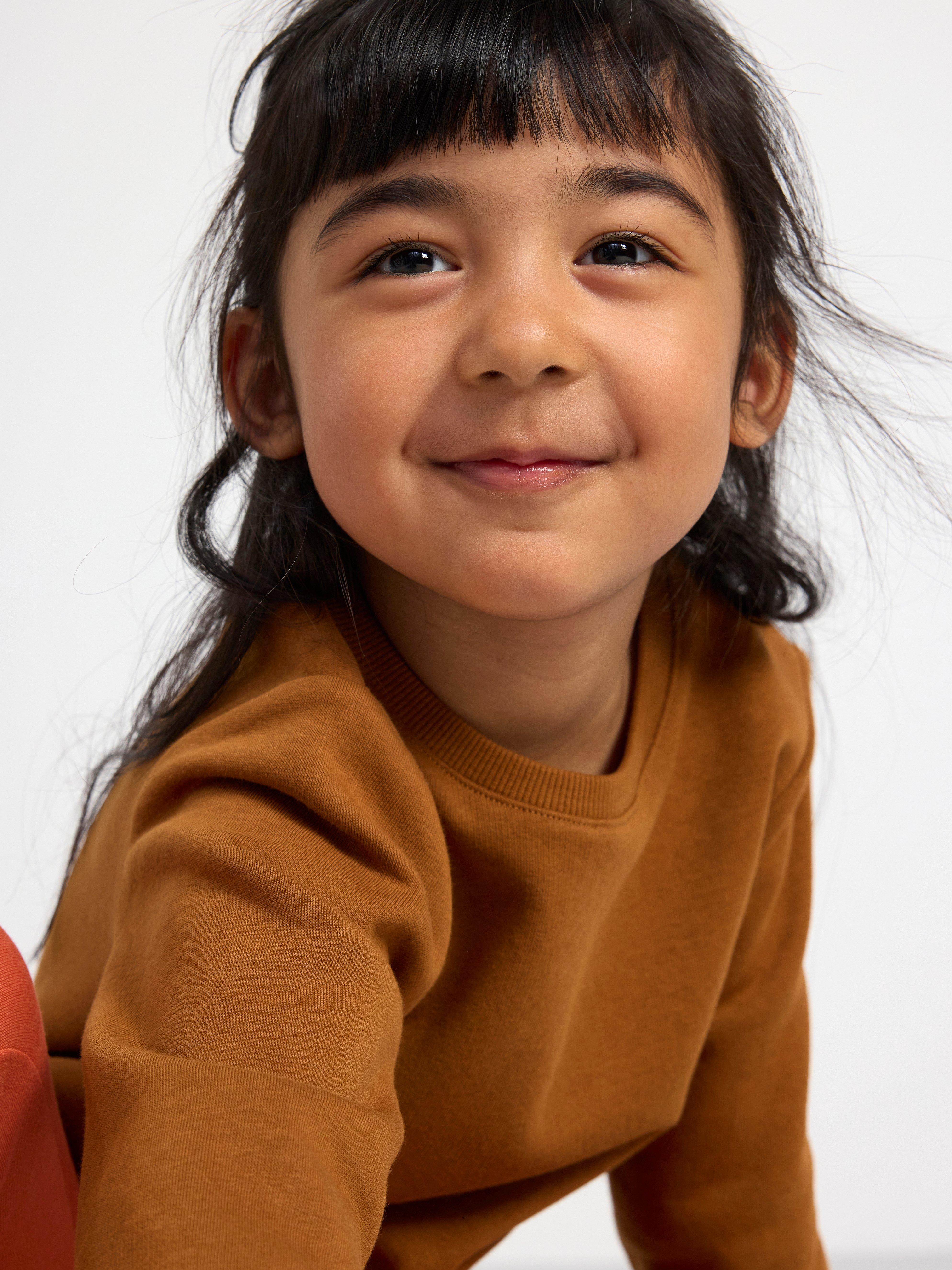 Sweatshirt with brushed inside Brown