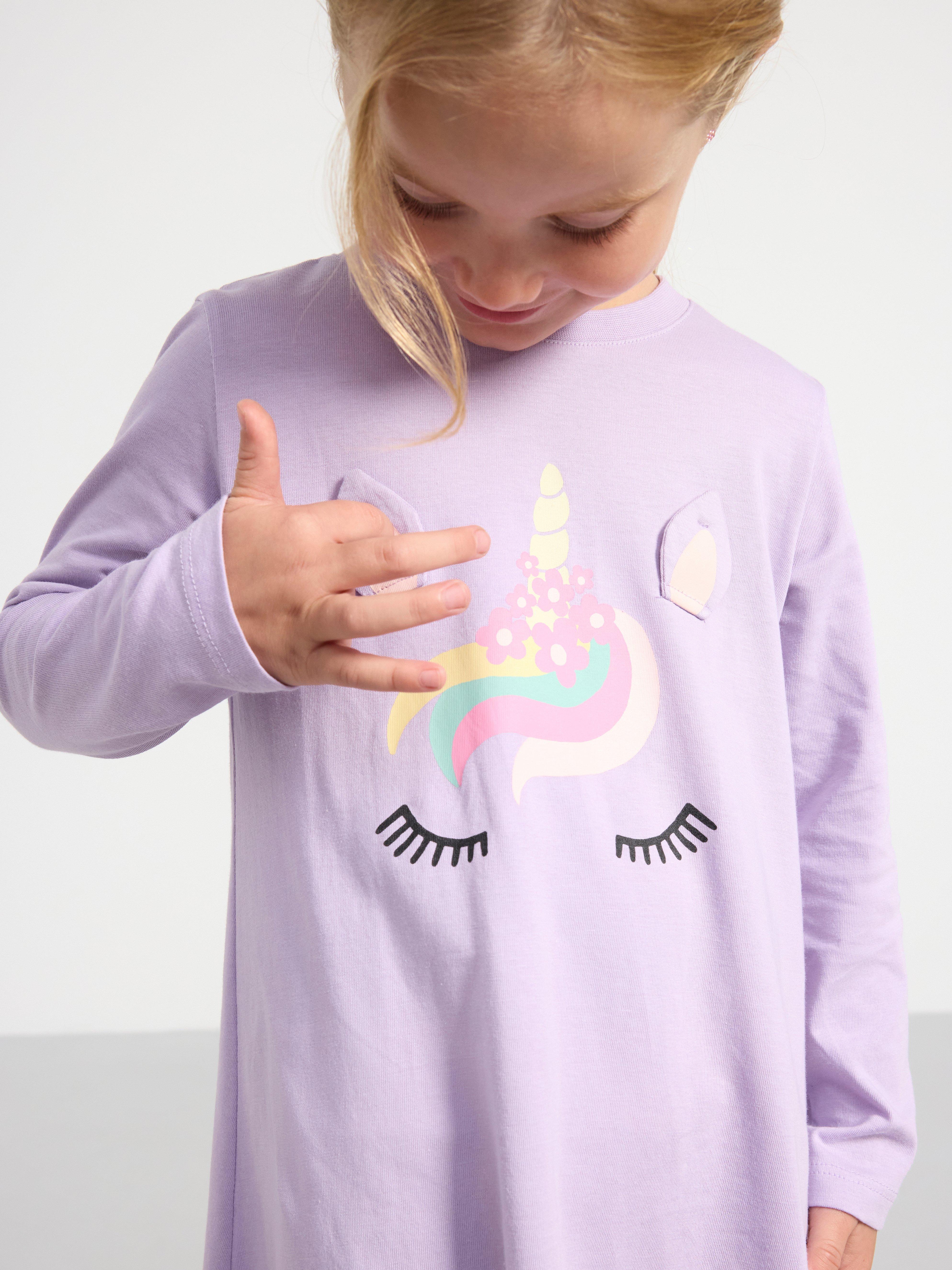 Night dress with unicorn Light Lilac
