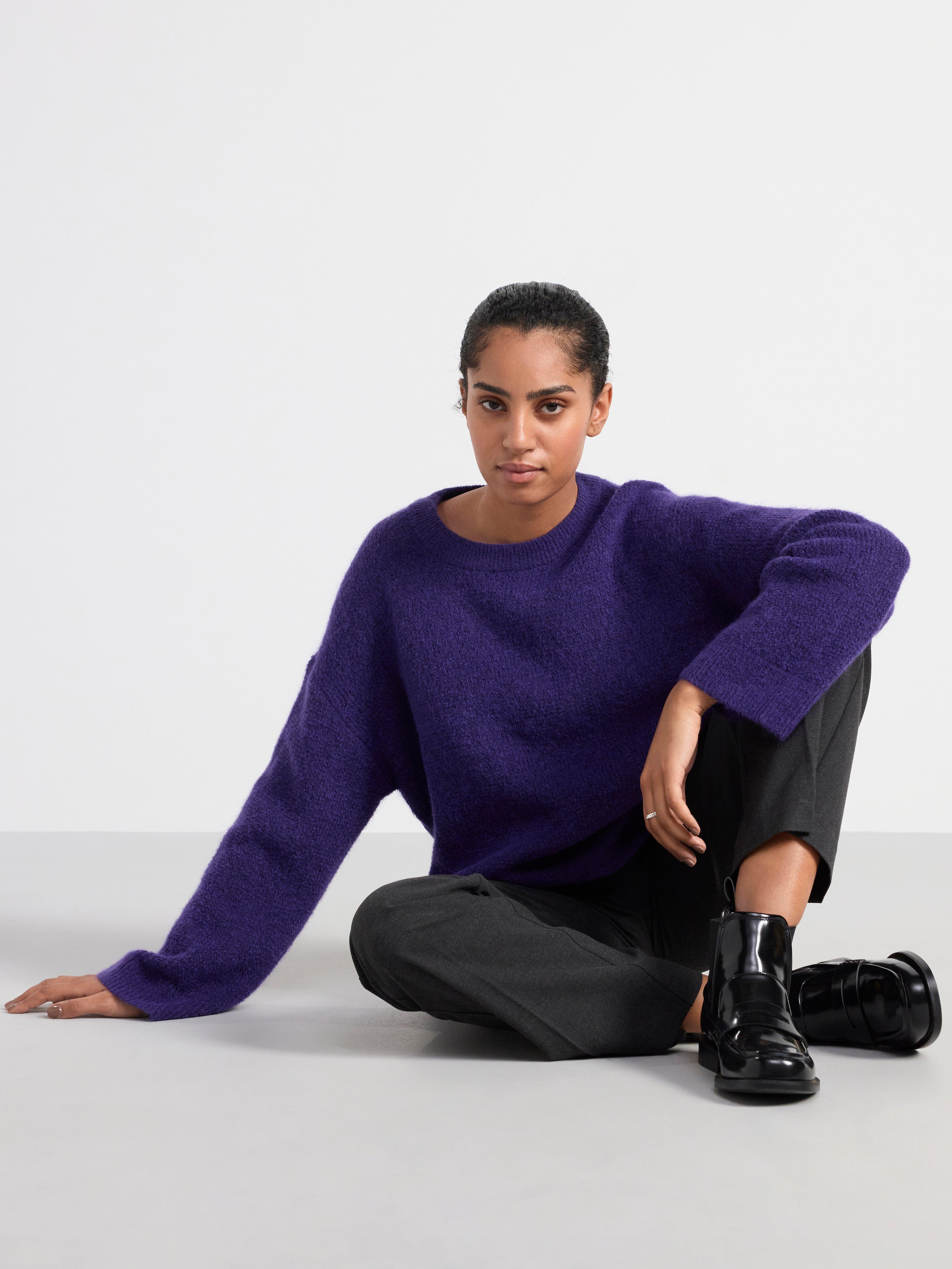 Jumper in wool blend Dark Dusty Lilac