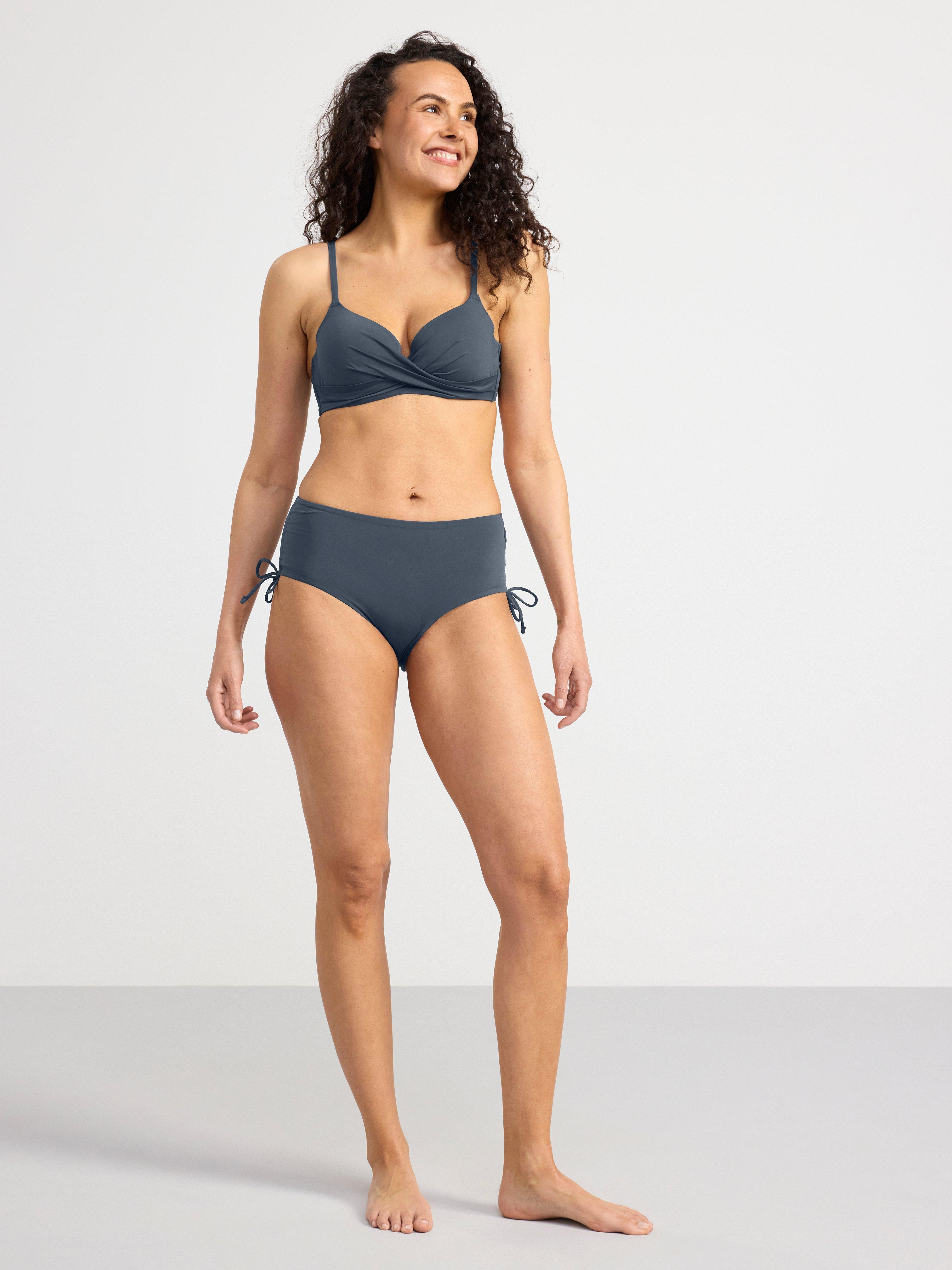 Midi waist bikini bottoms with tie details Dark Blue