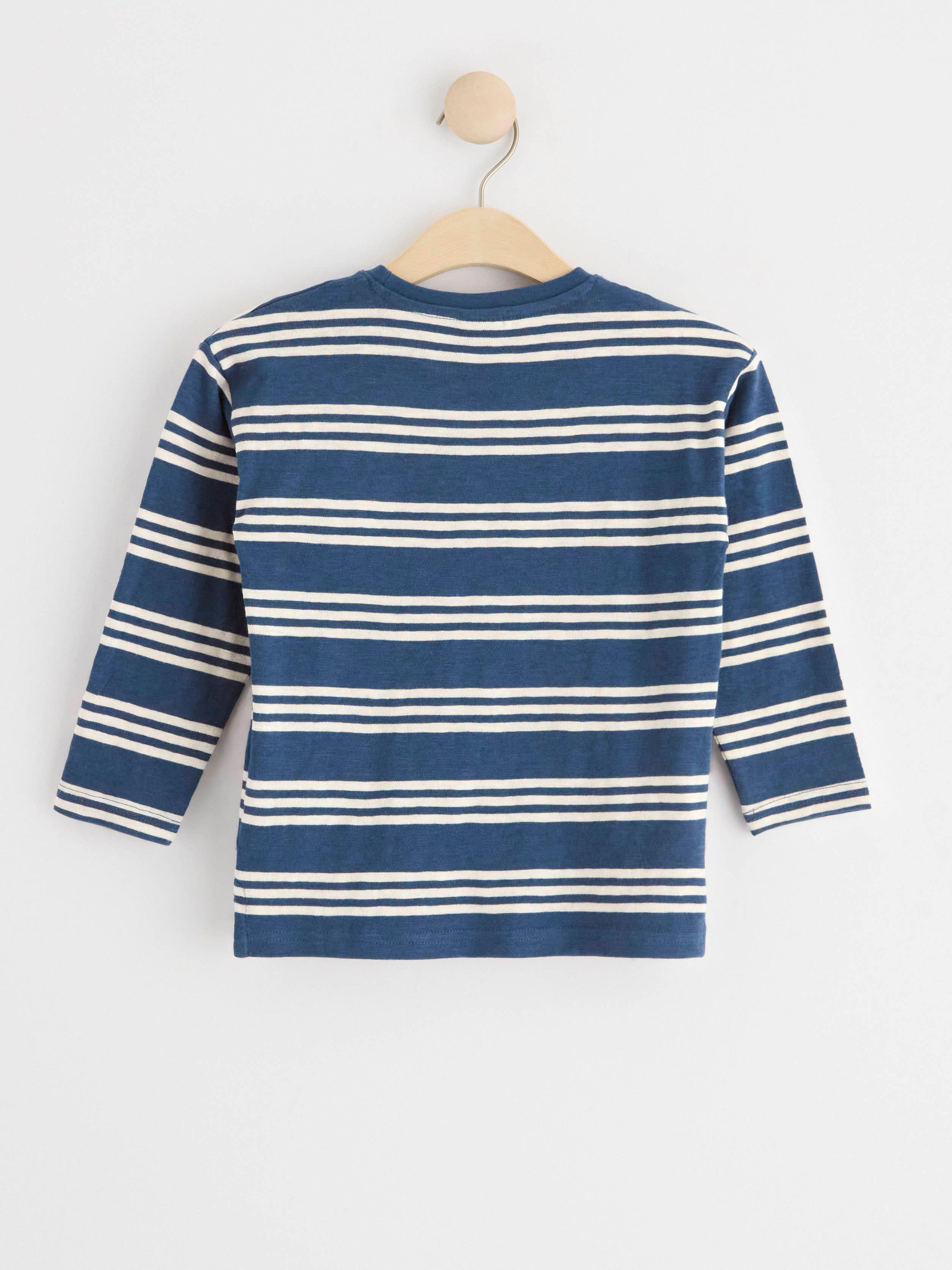Long sleeve top with stripes Dark Dusty Blue