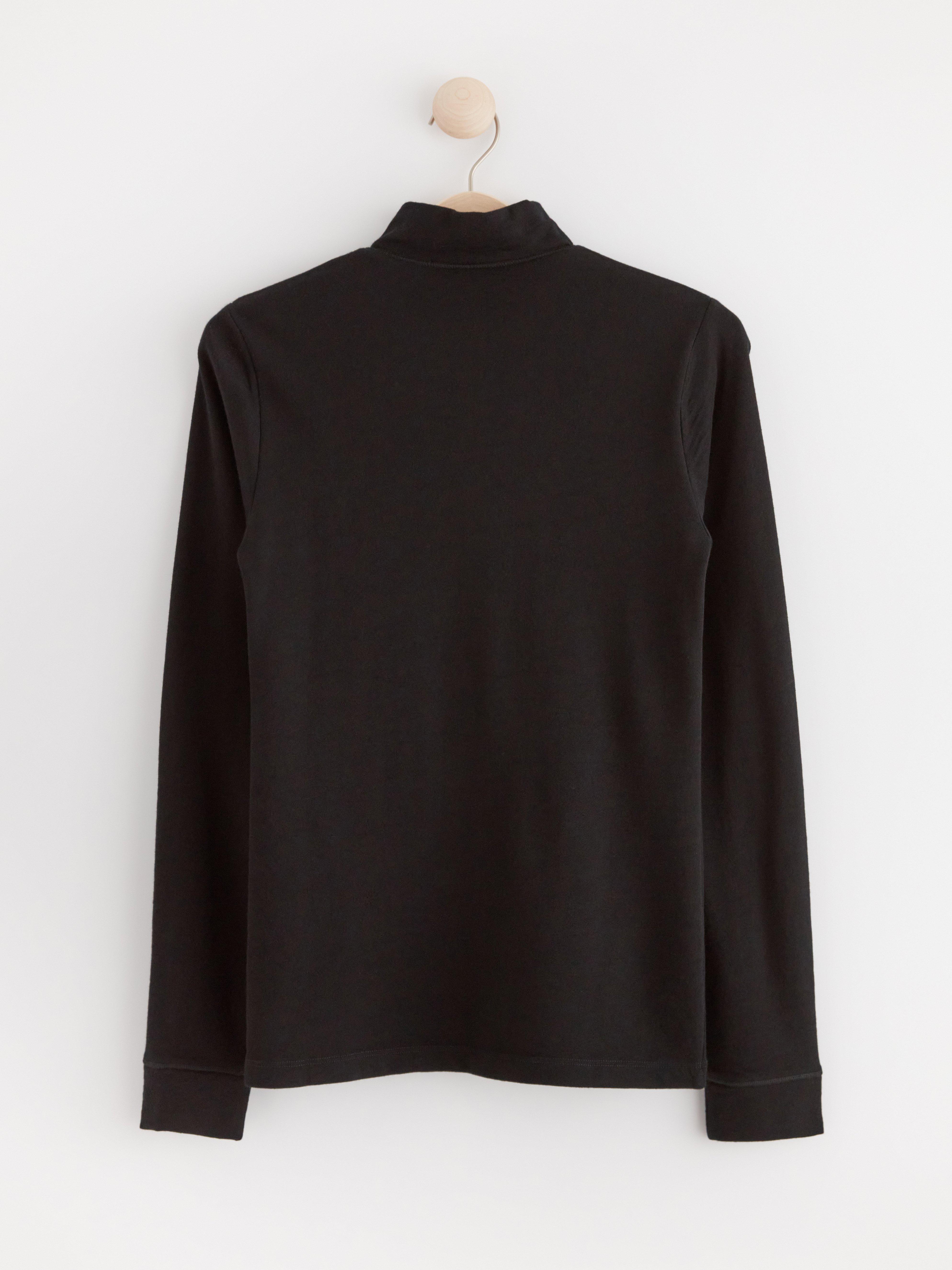 Knitted jumper in merino wool terry Black