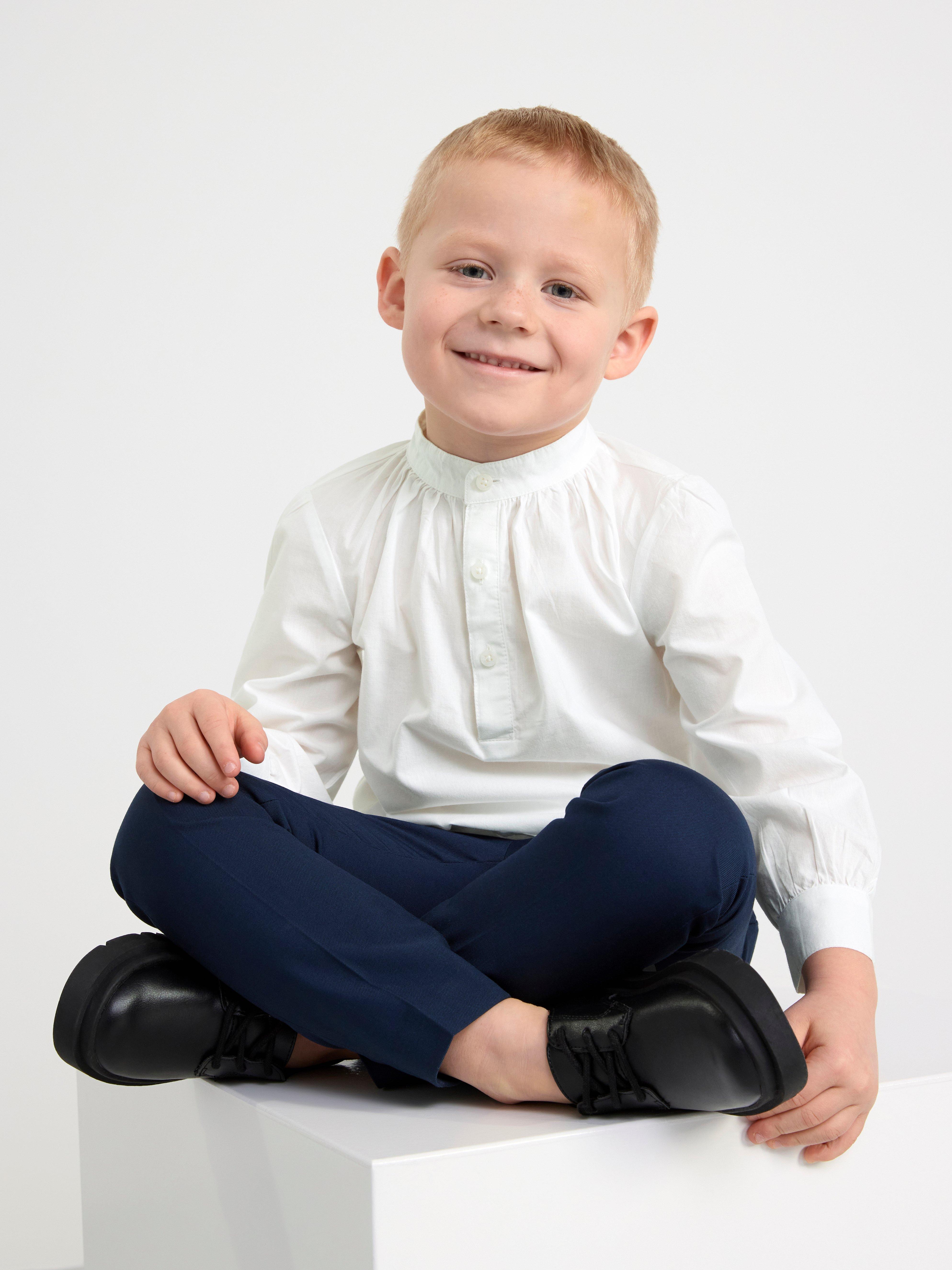 Festive cotton blouse White