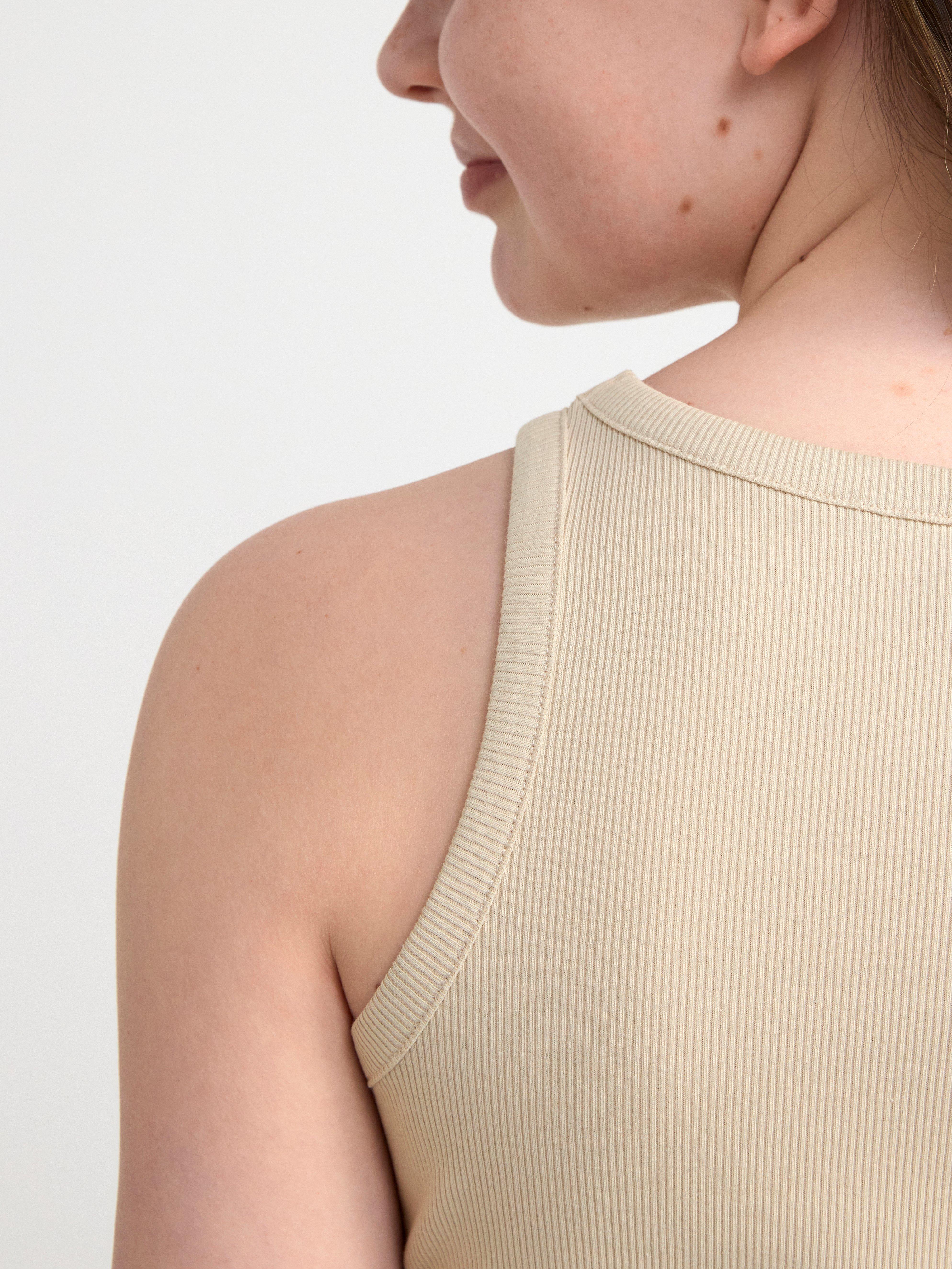 Ribbed tank top Light Beige