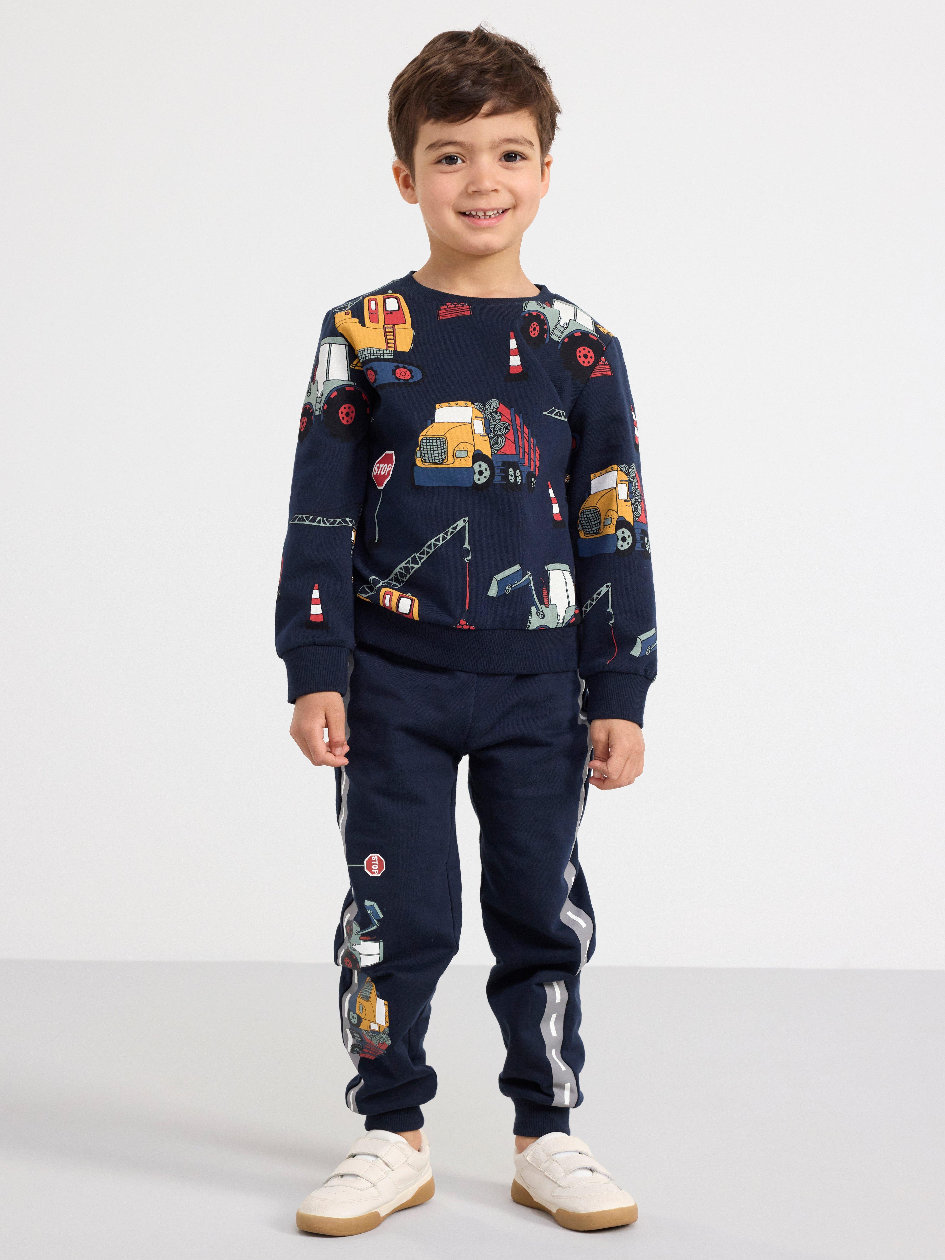 Sweatshirt with working vehicles Dark Navy