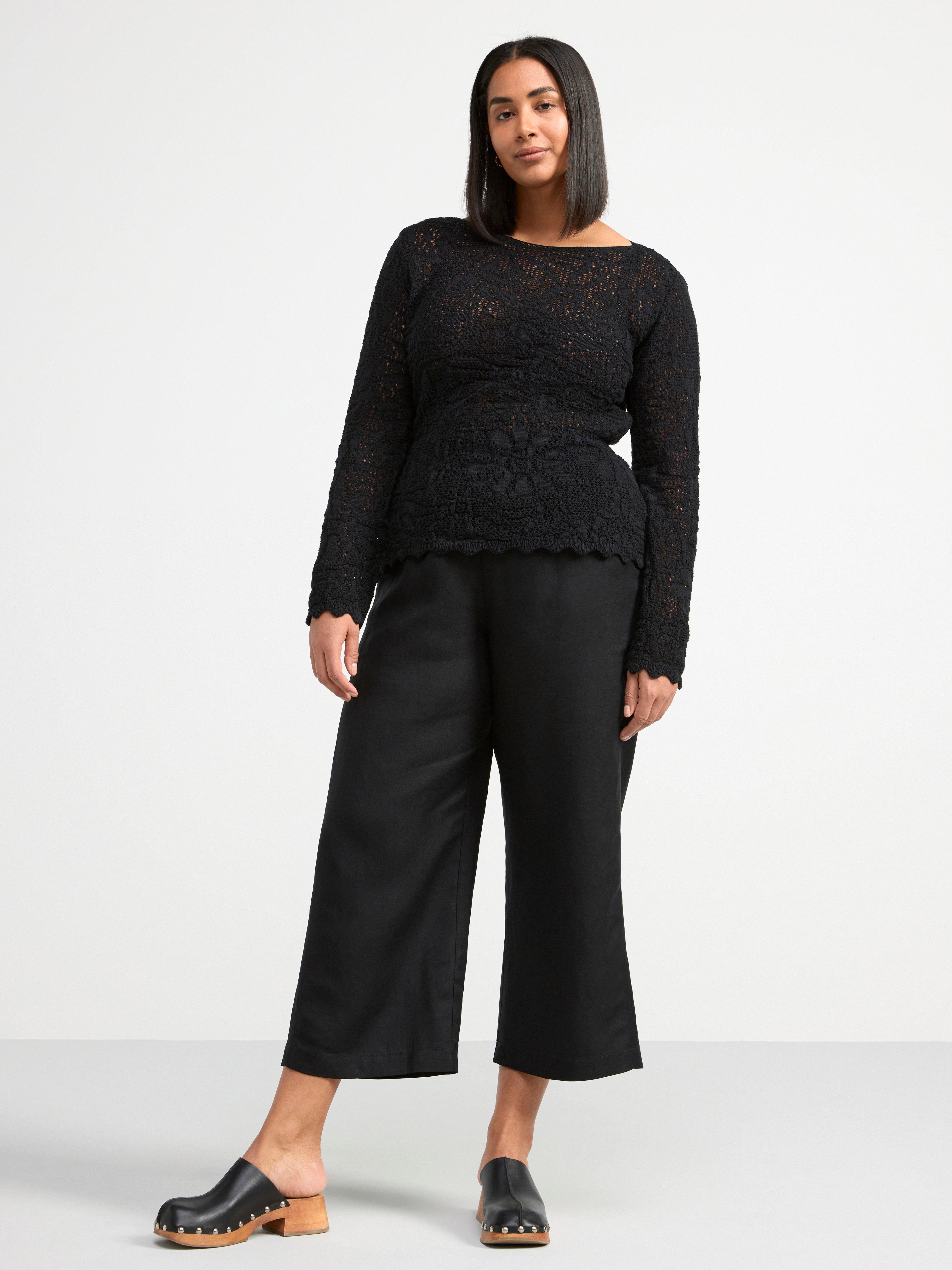 Long sleeve knitted top Black