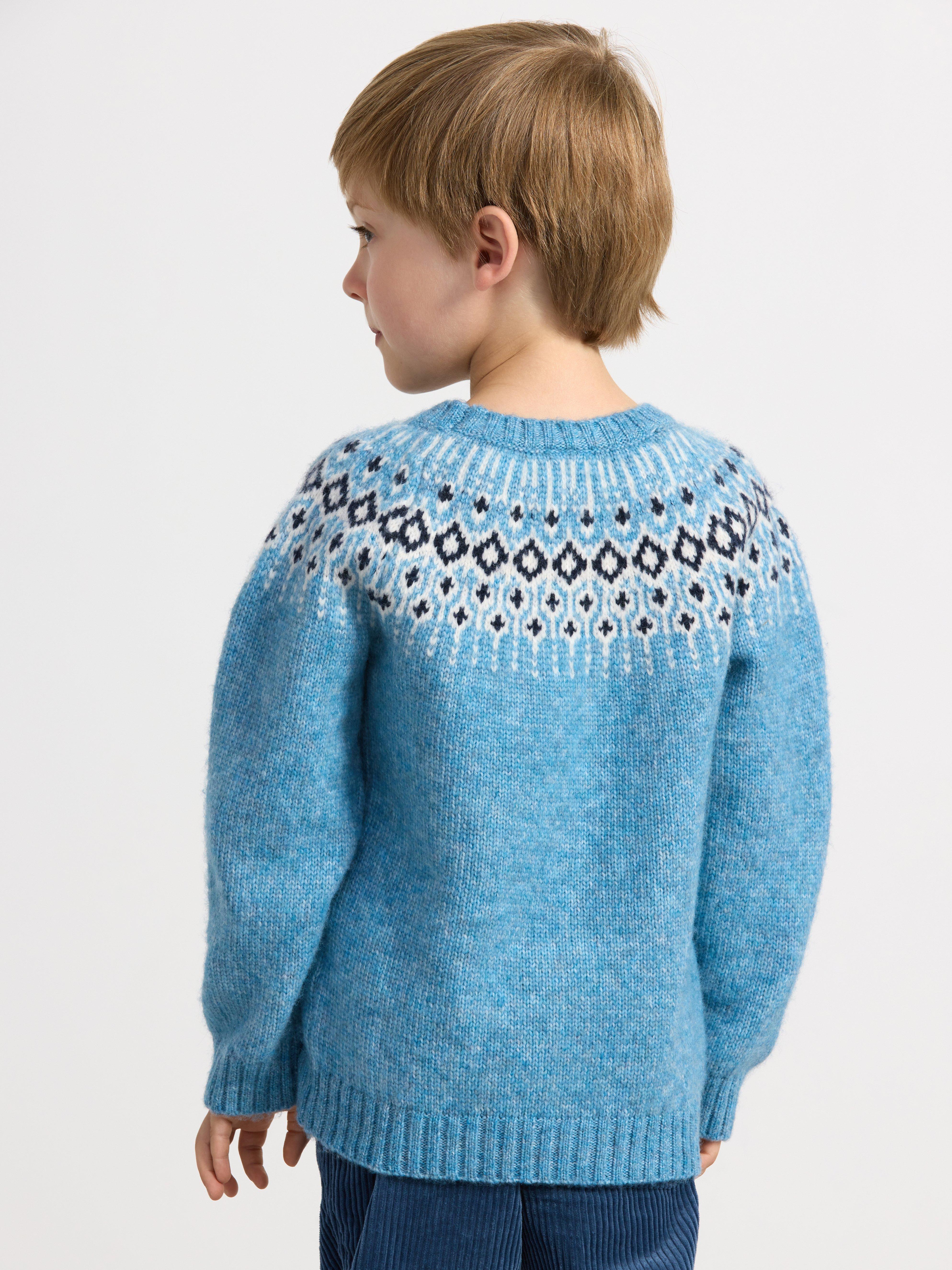 Knitted fair Isle jumper Light Dusty Blue