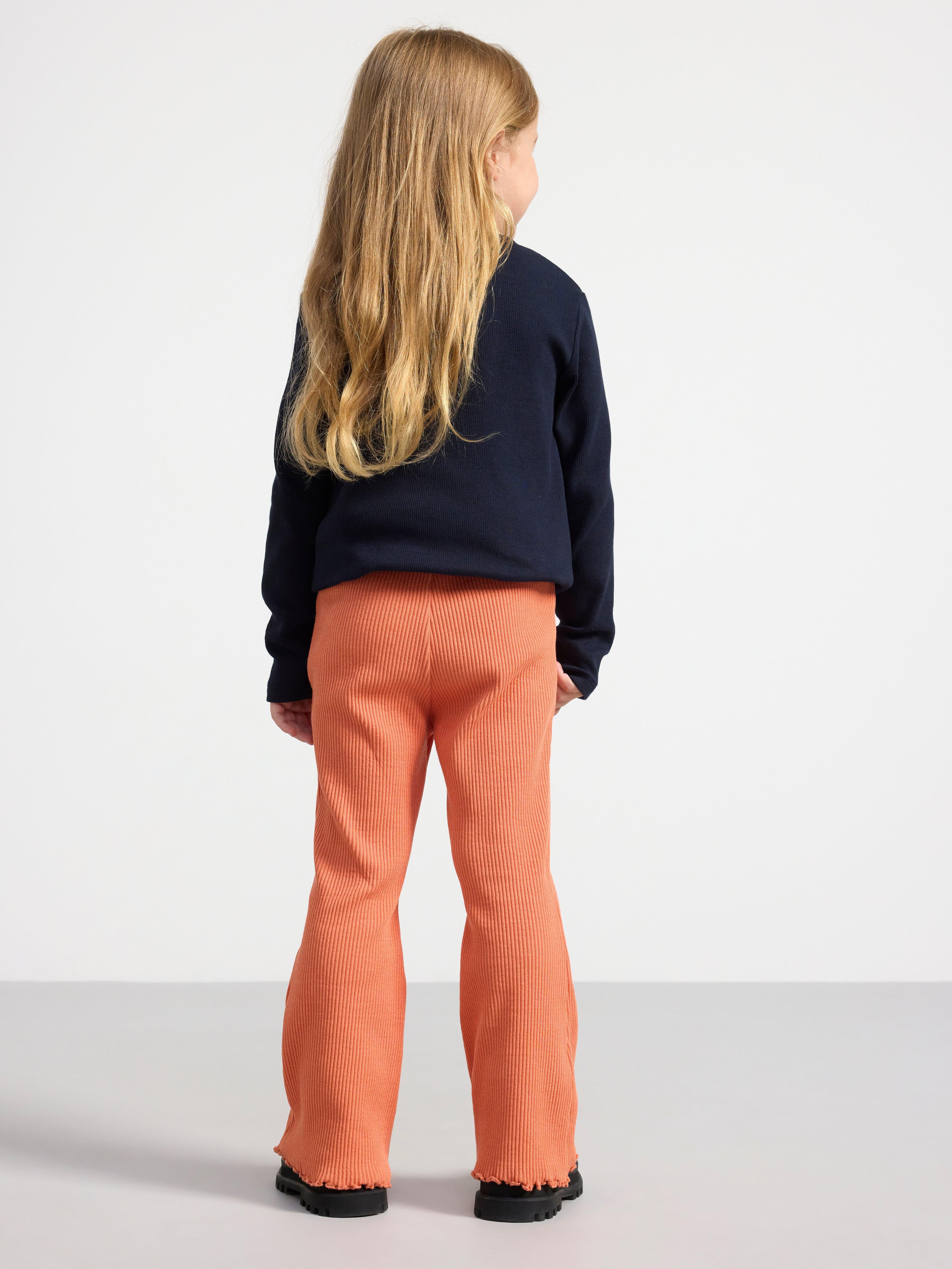 Ribbed flared leggings Light Dusty Orange