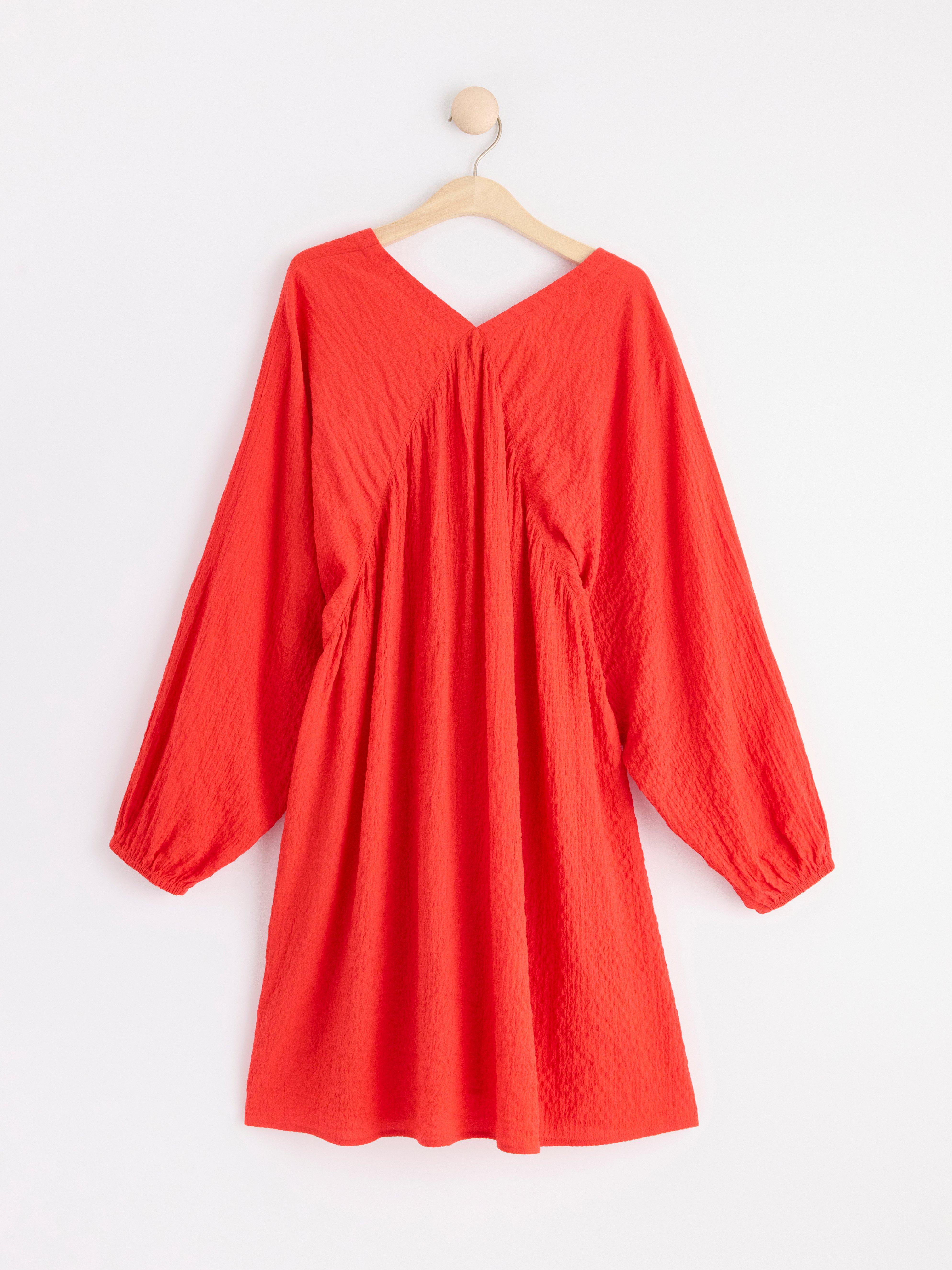 Mini dress with wide sleeves Red
