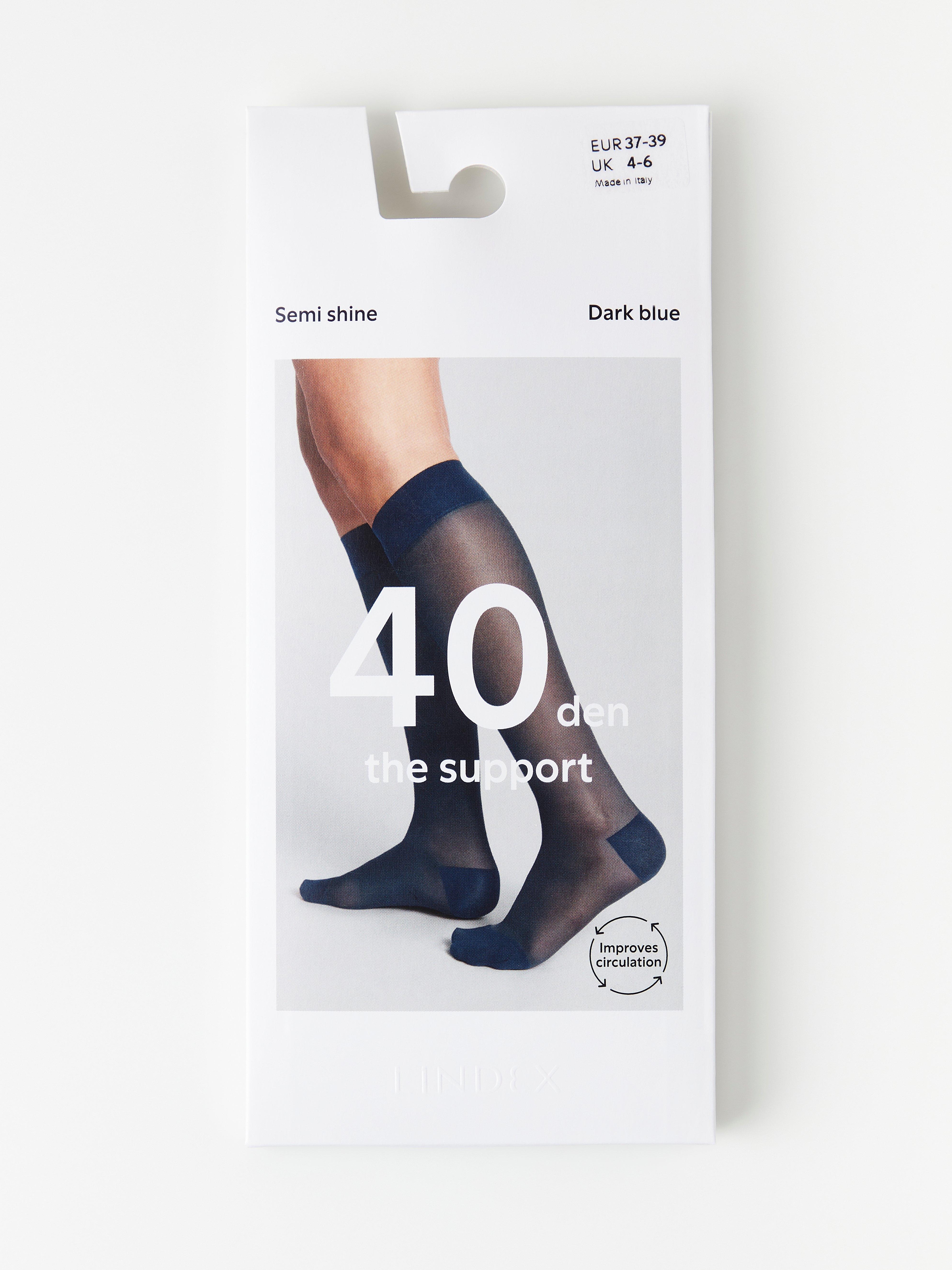 Support knee highs 40 denier Dark Blue