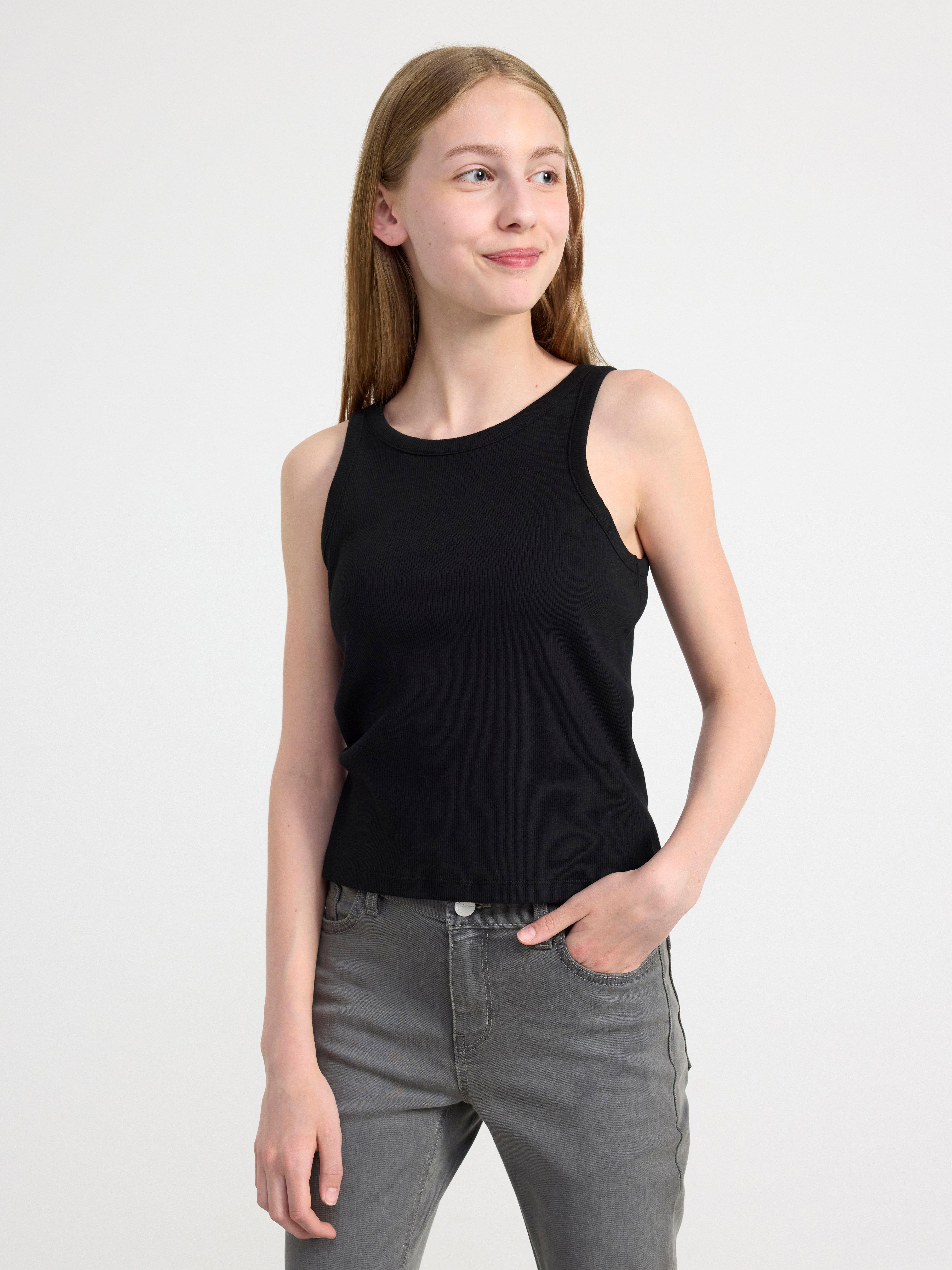 Ribbed tank top Black