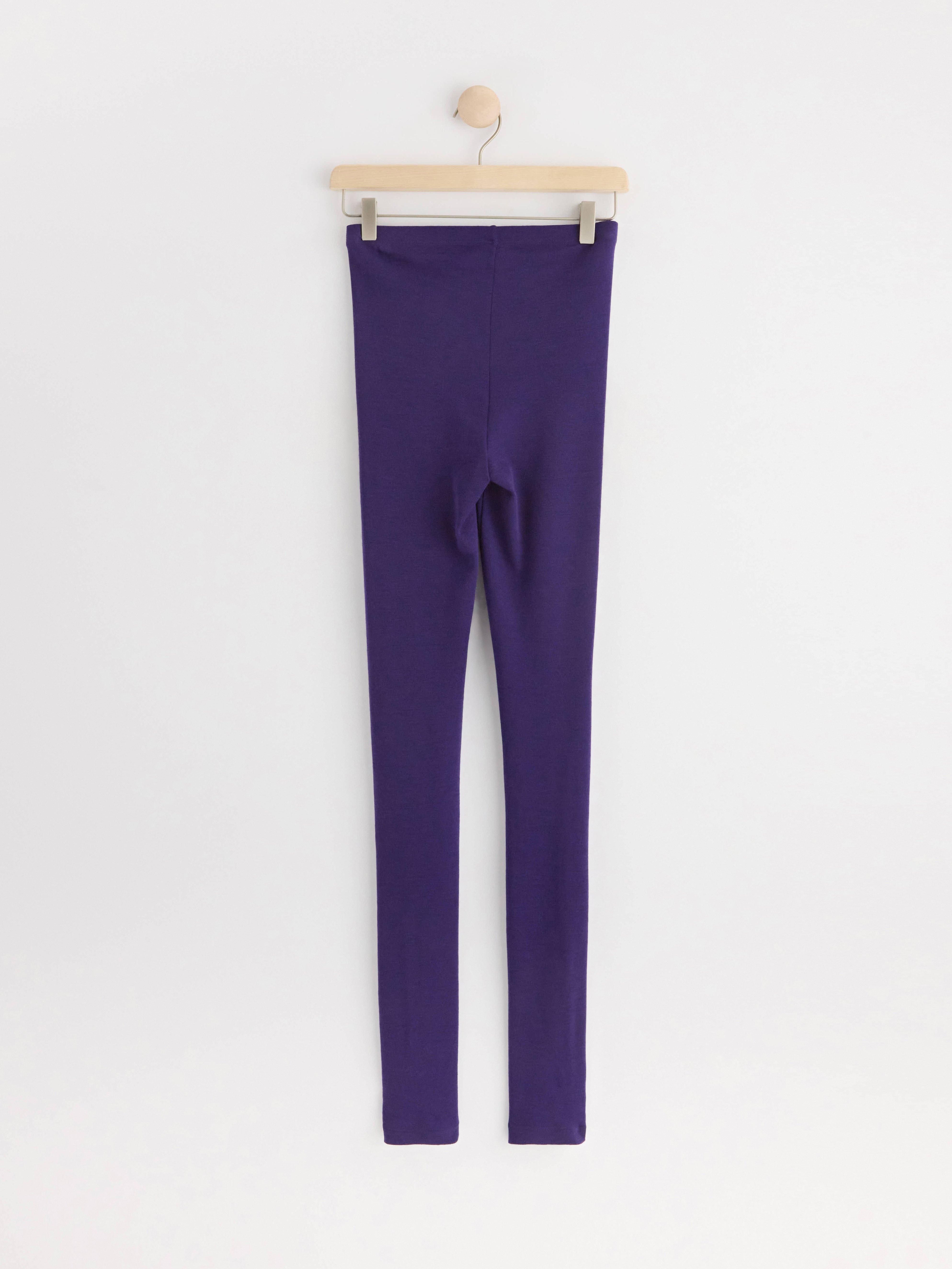 Leggings in merino wool Dark Lilac