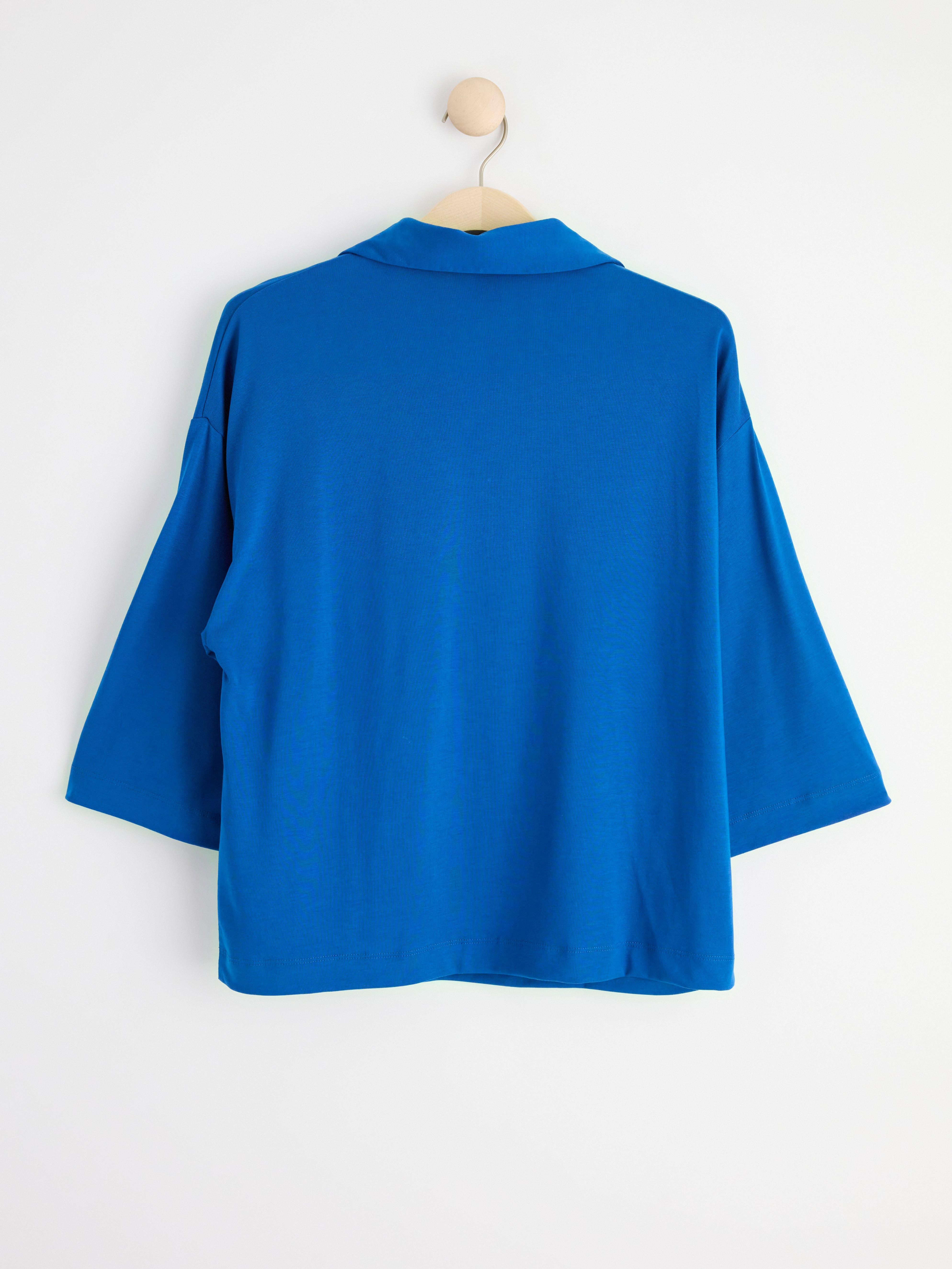 Short sleeve v-neck top Blue