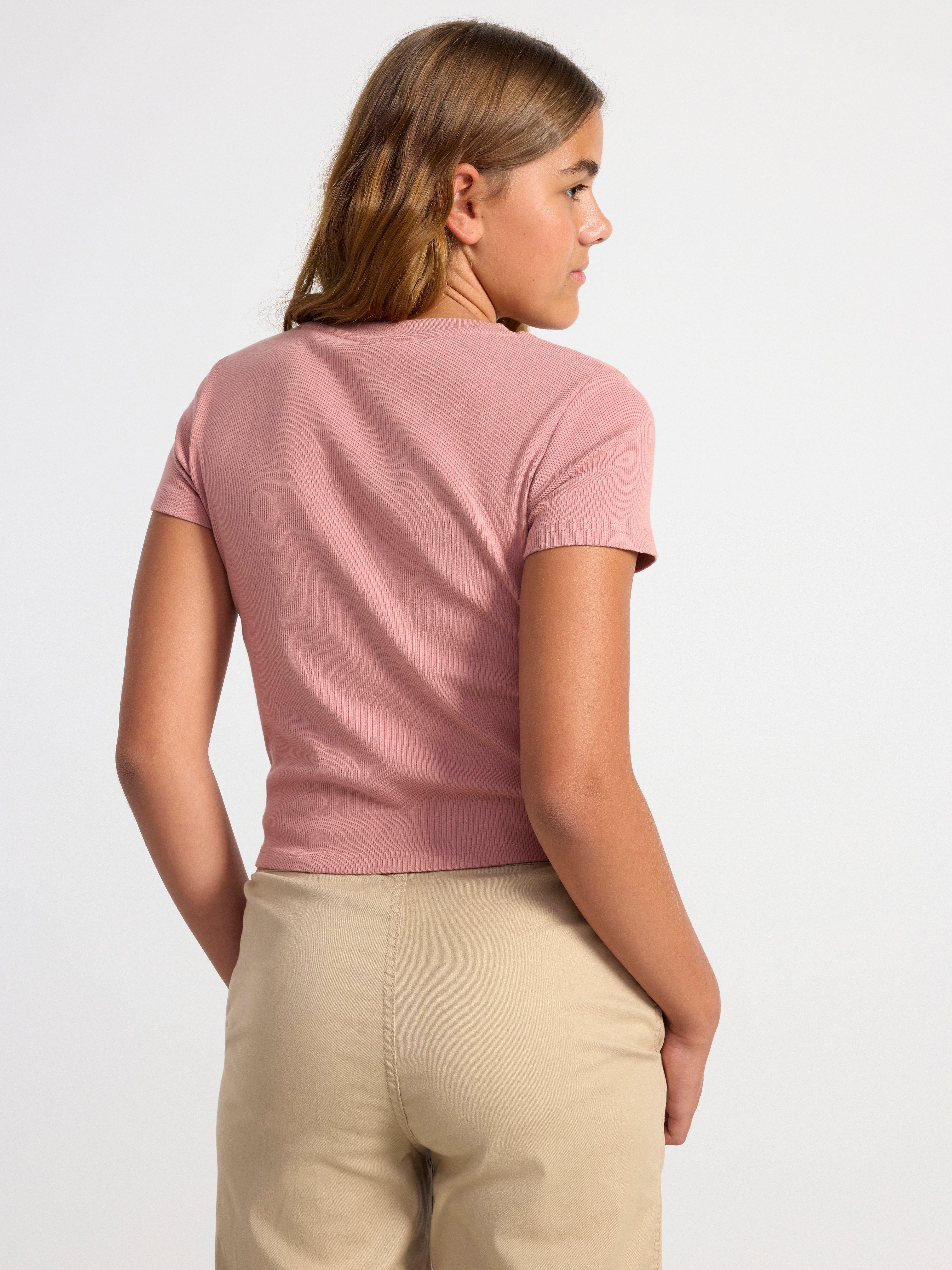 Ribbed cropped top Dusty Pink