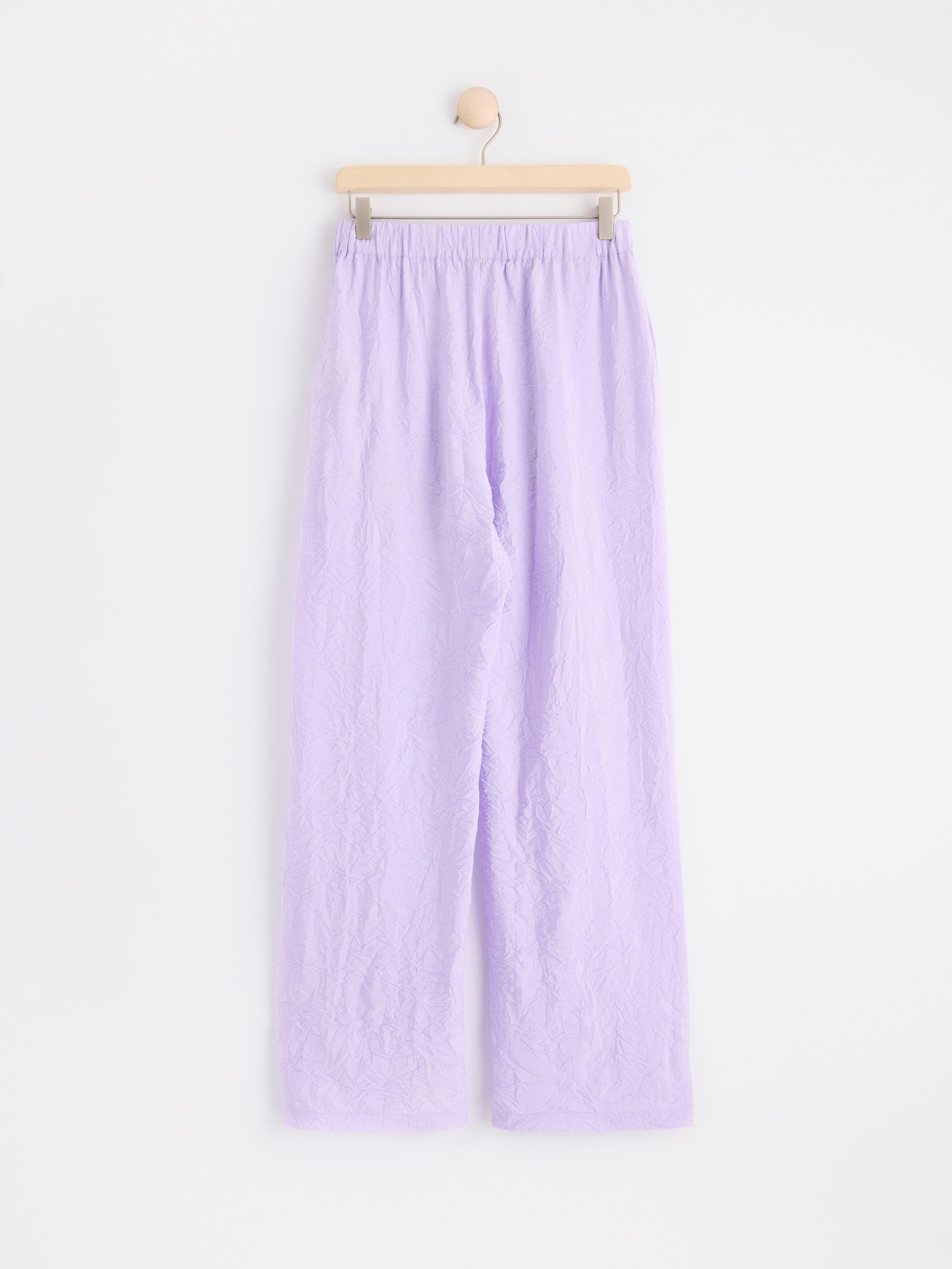 BELLA Straight crinkled trousers Light Lilac
