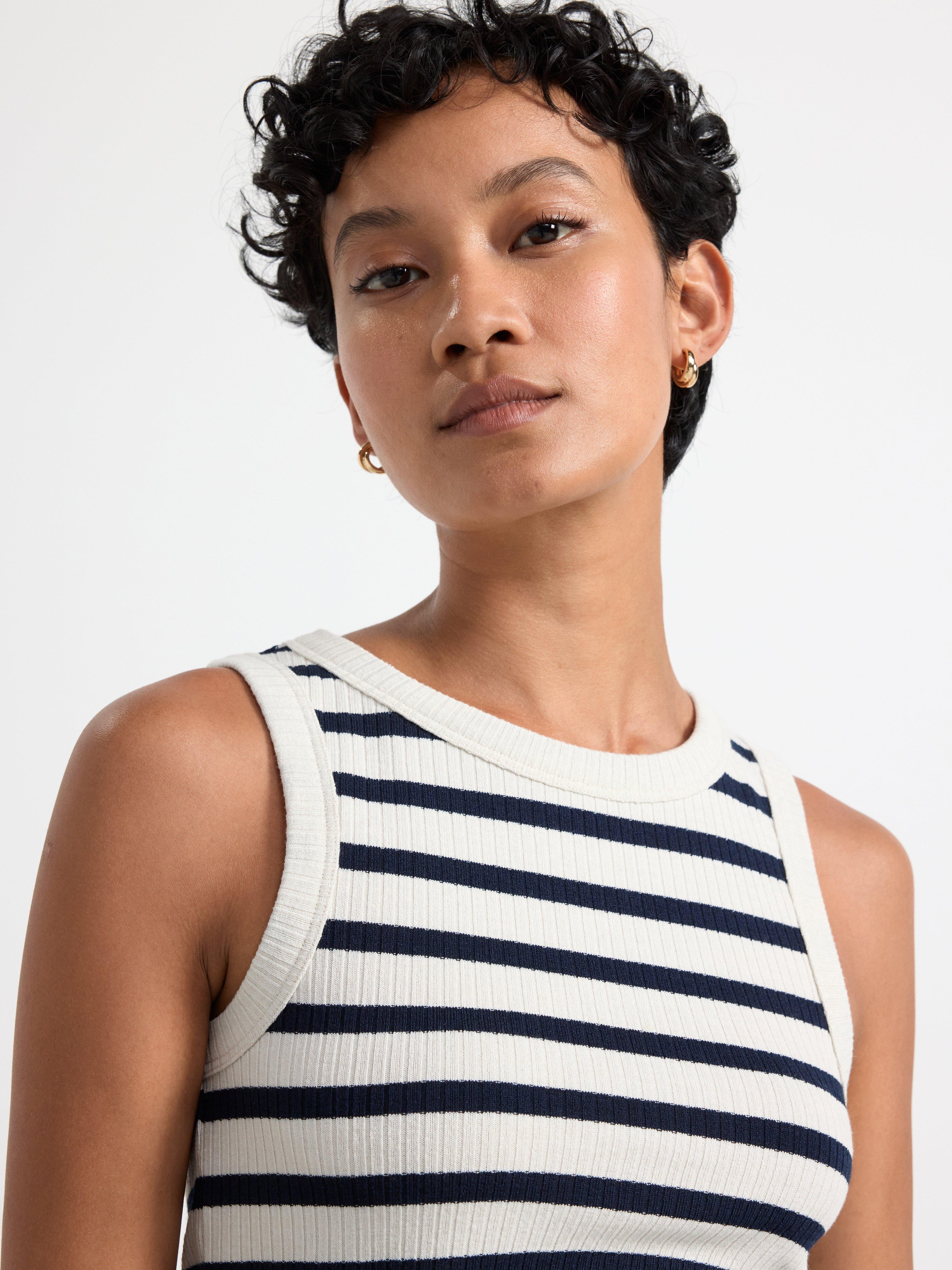 Fitted tank top Navy