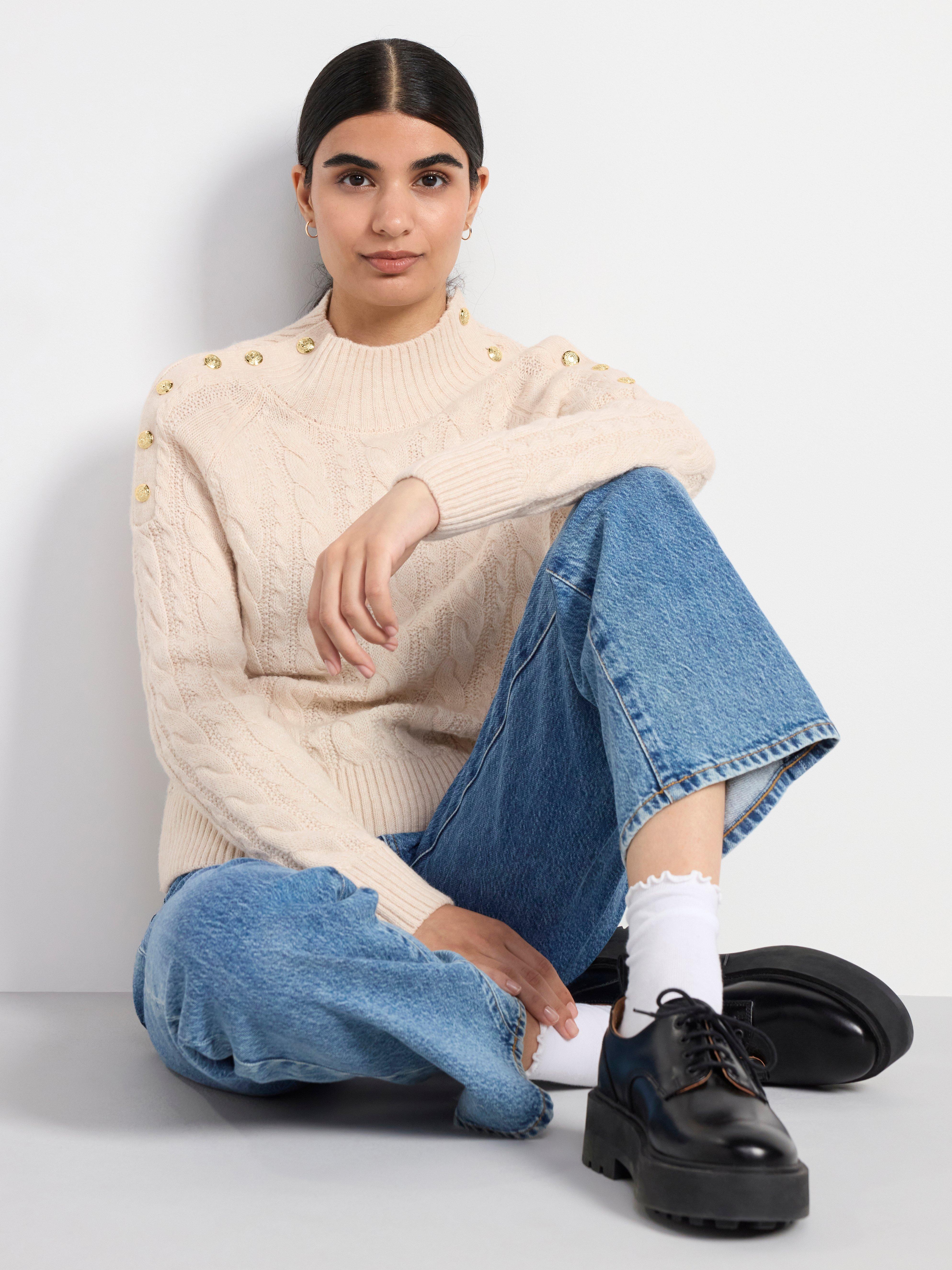 Cable-knit jumper Light Dusty Beige