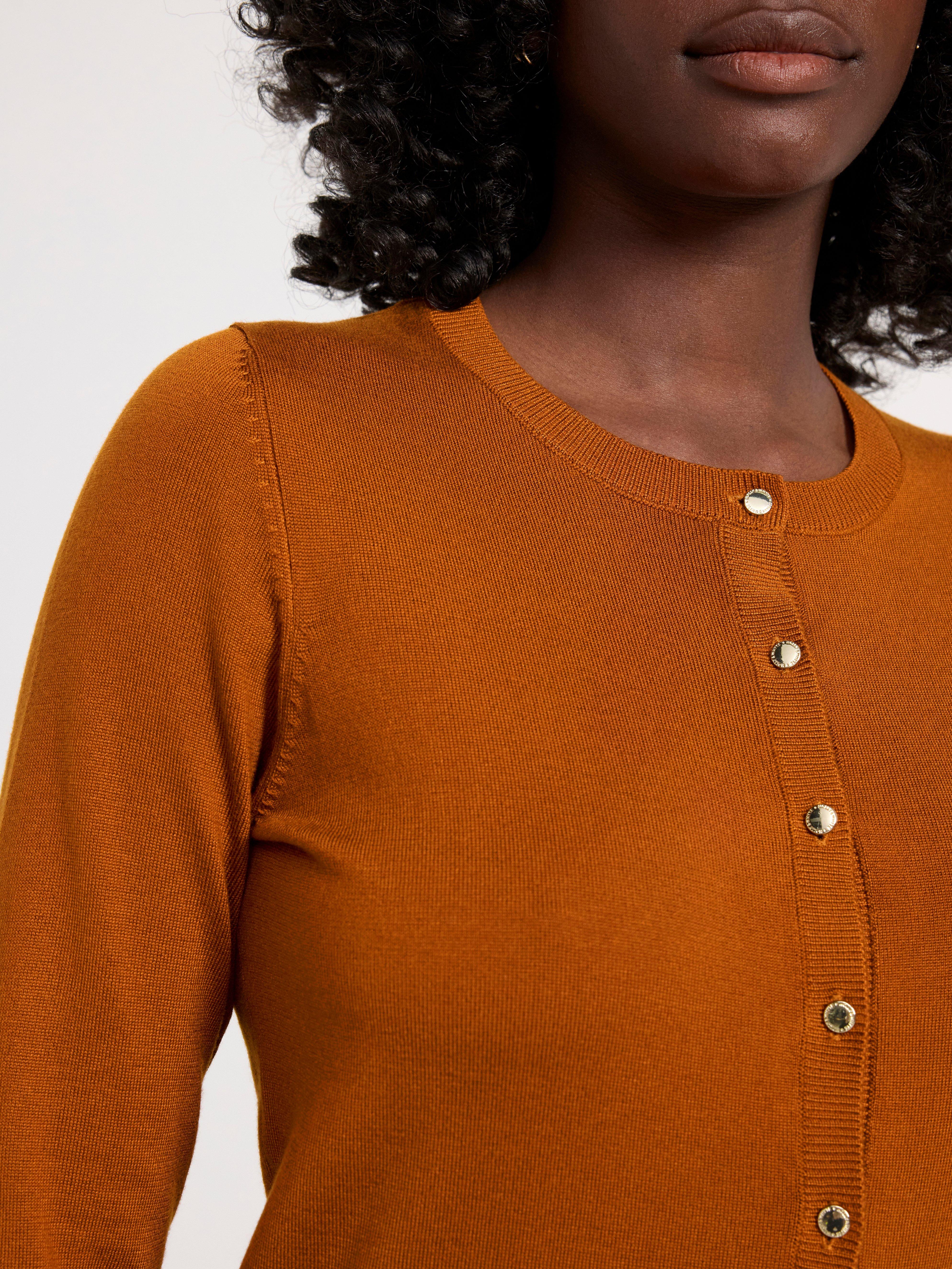 Fine-knit cardigan Brown