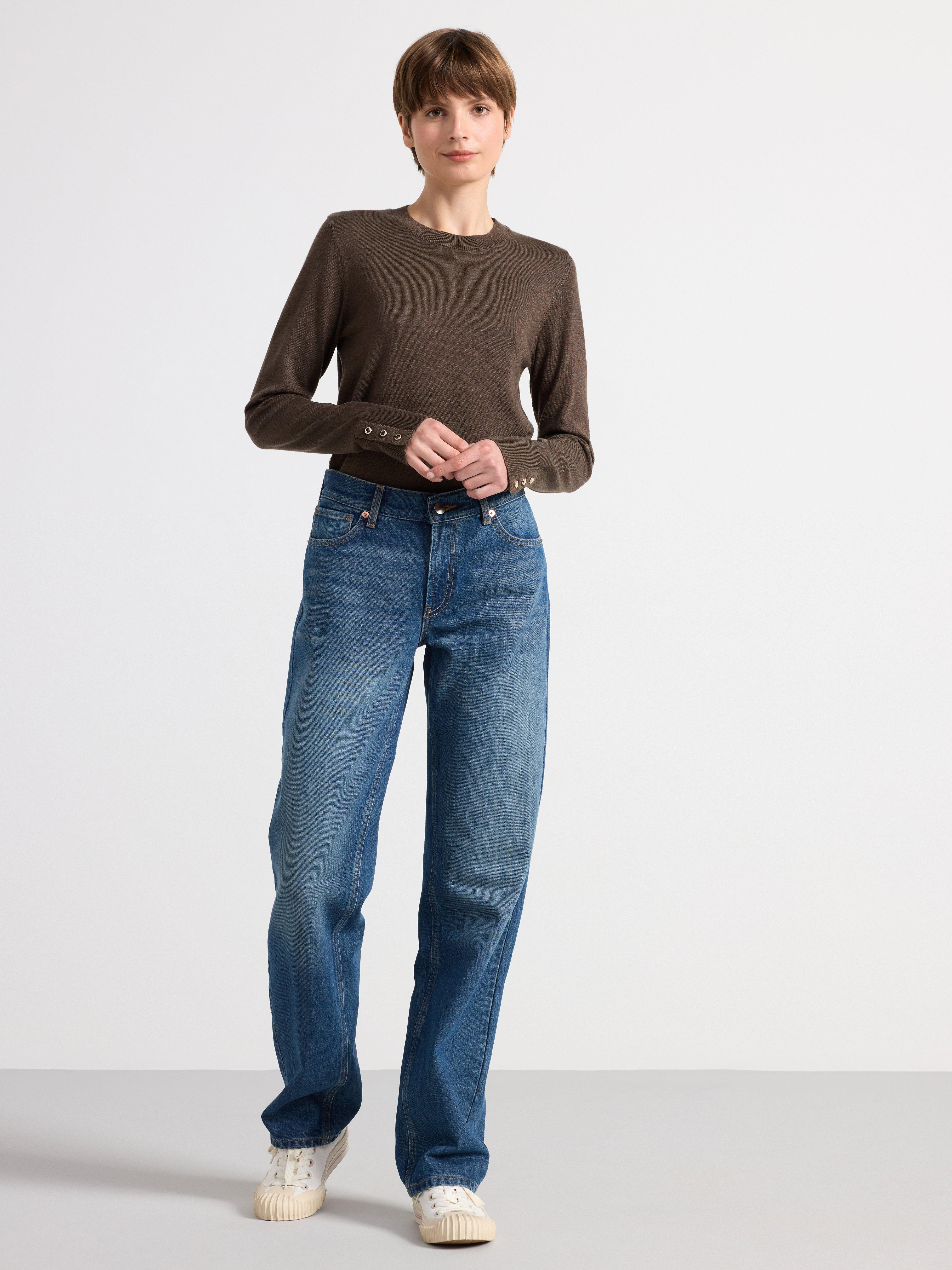 Jumper fine-knitted Dark brown melange