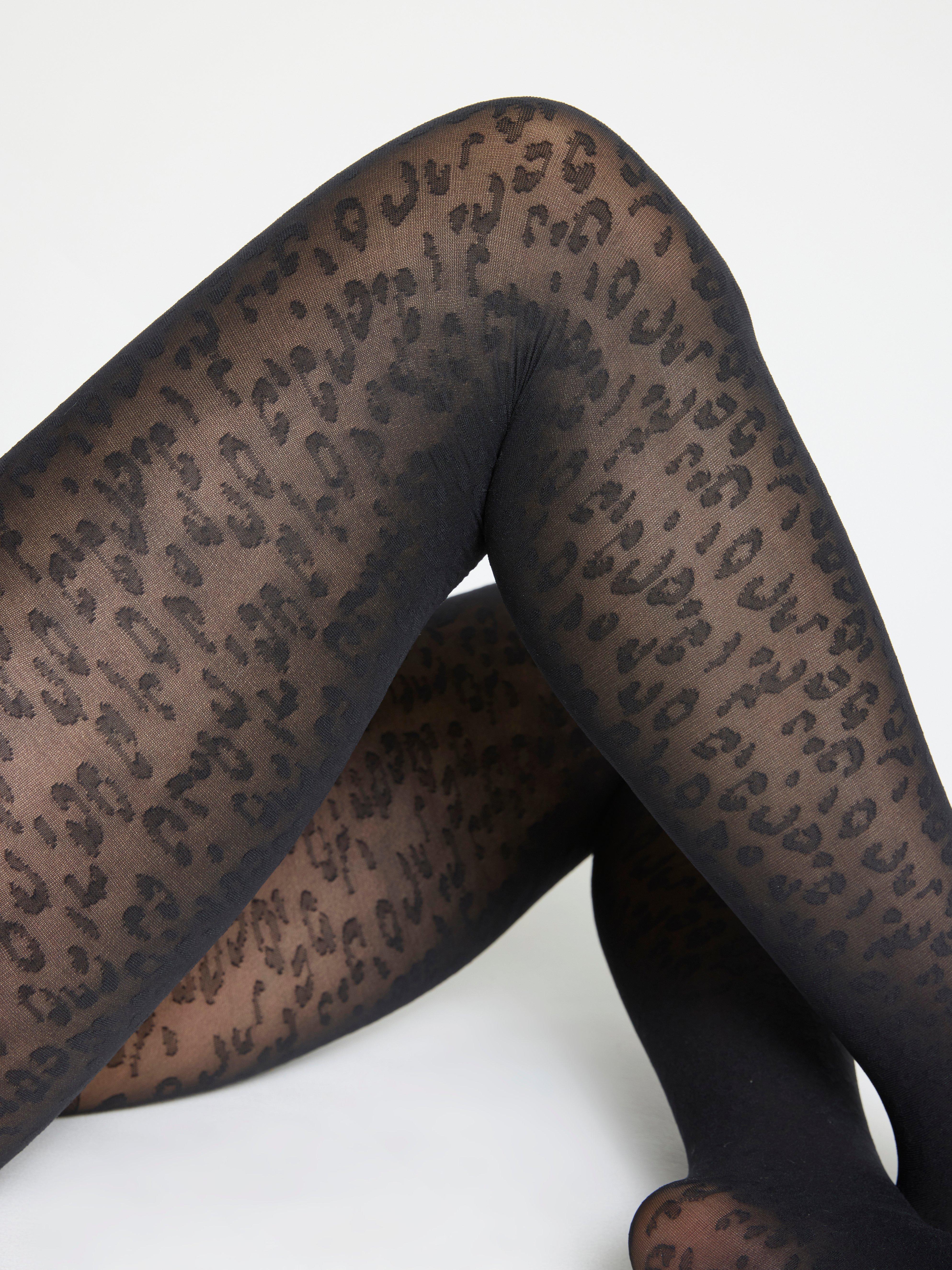 Jacquard-patterned tights, 50 denier Black