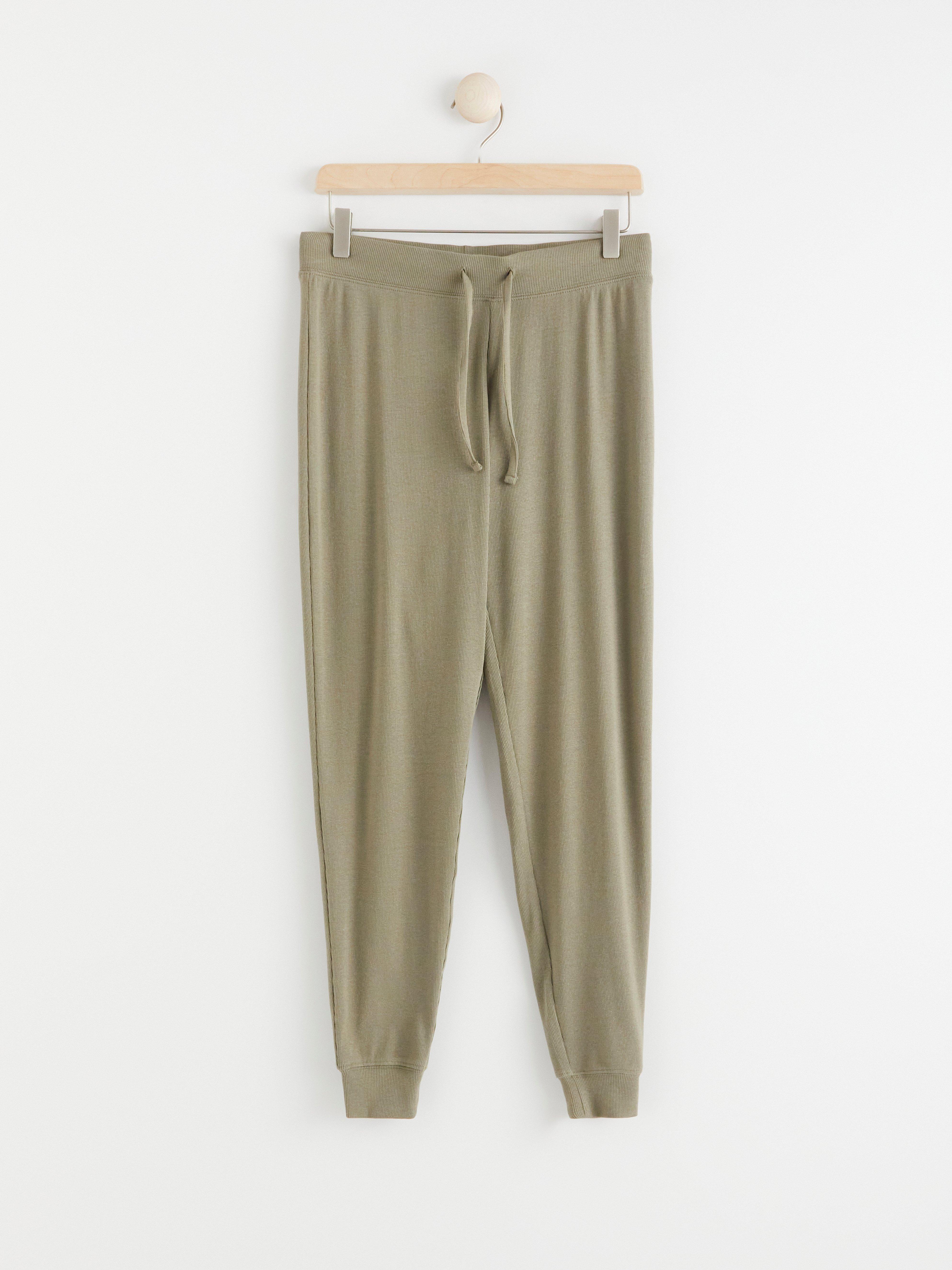 Ribbed pyjama trousers Khaki