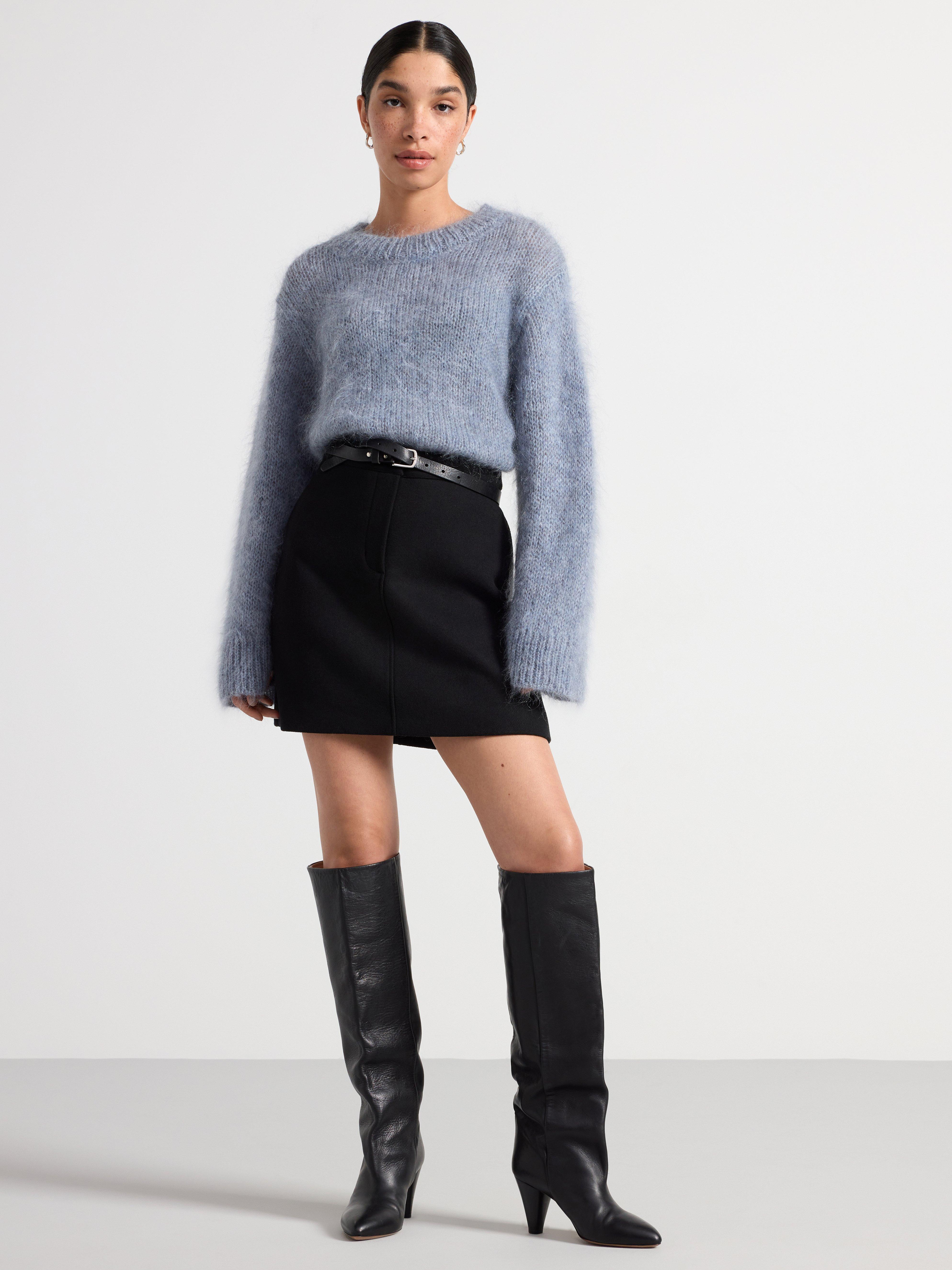 Skirt in wool blend Black