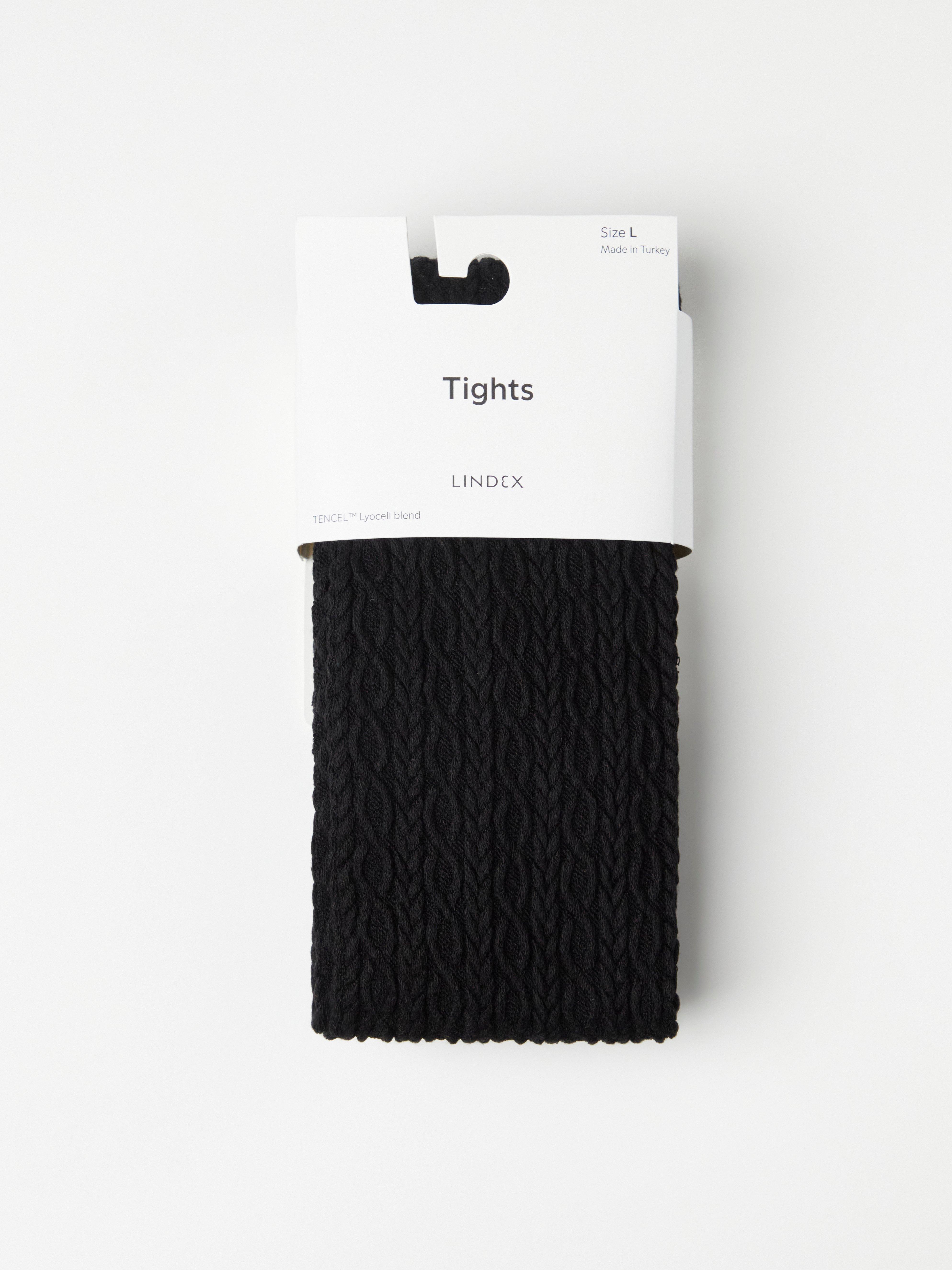 Cable knit tights Black