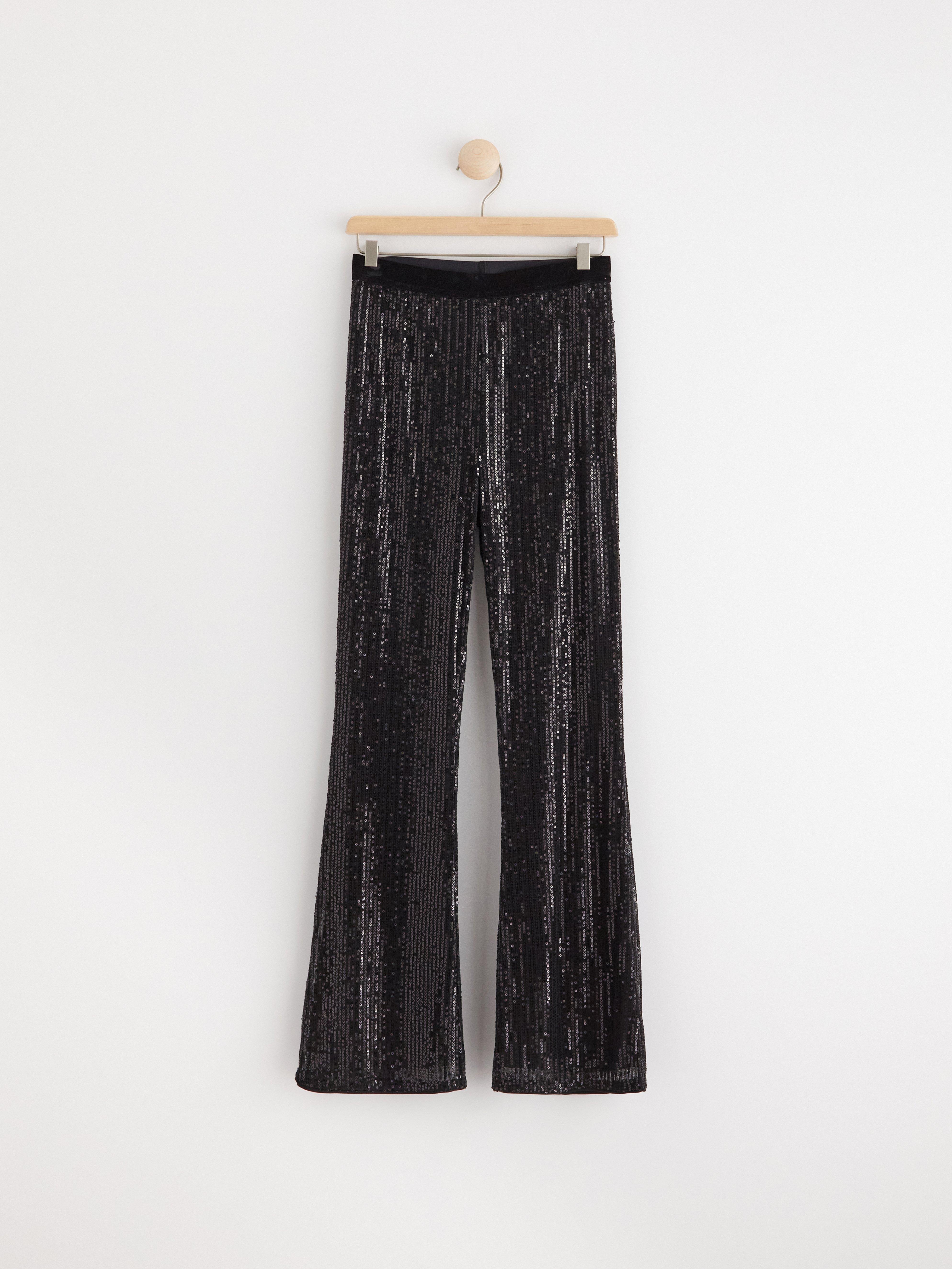 Sequin trousers Black