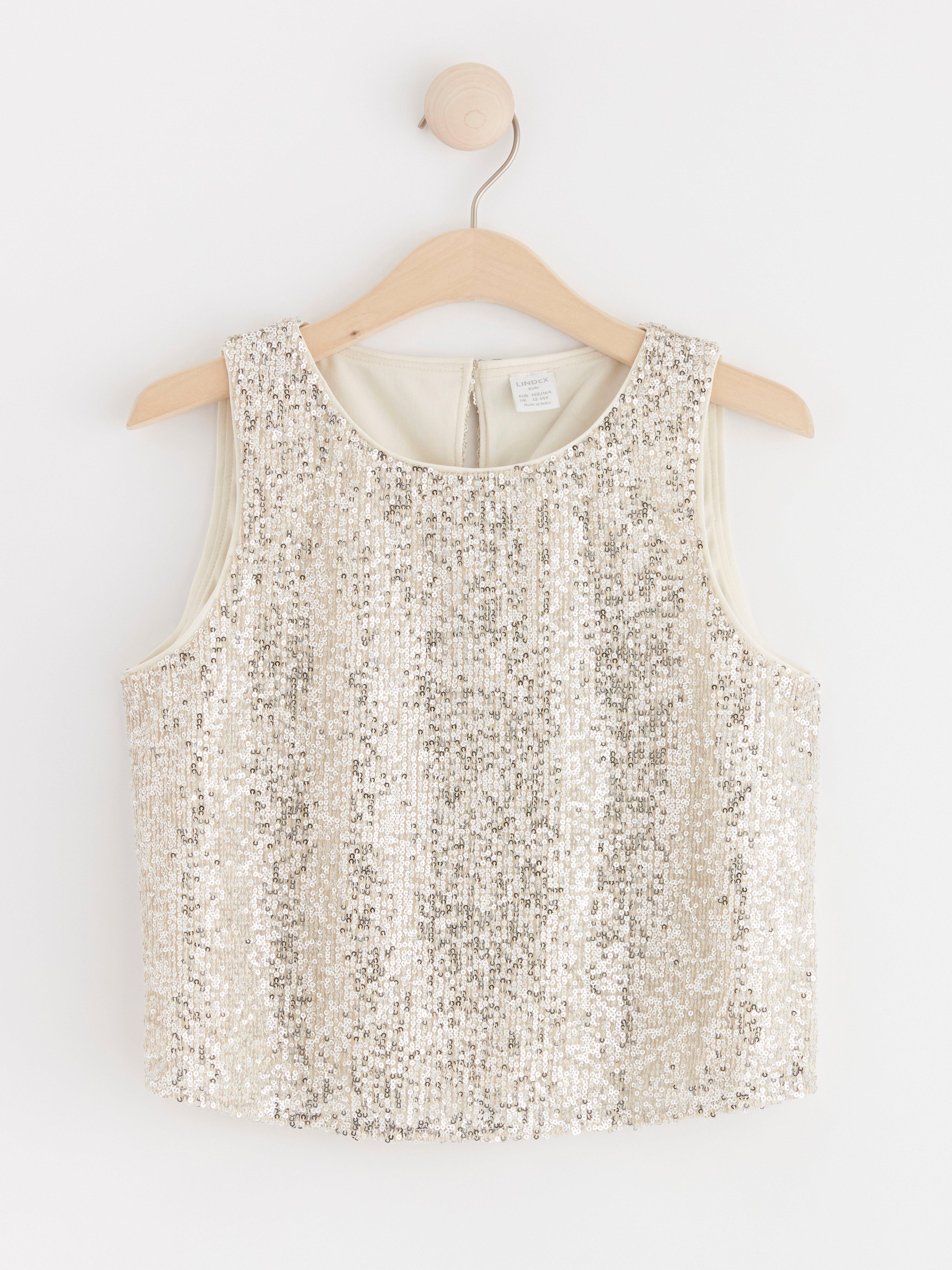 Sequin top Silver
