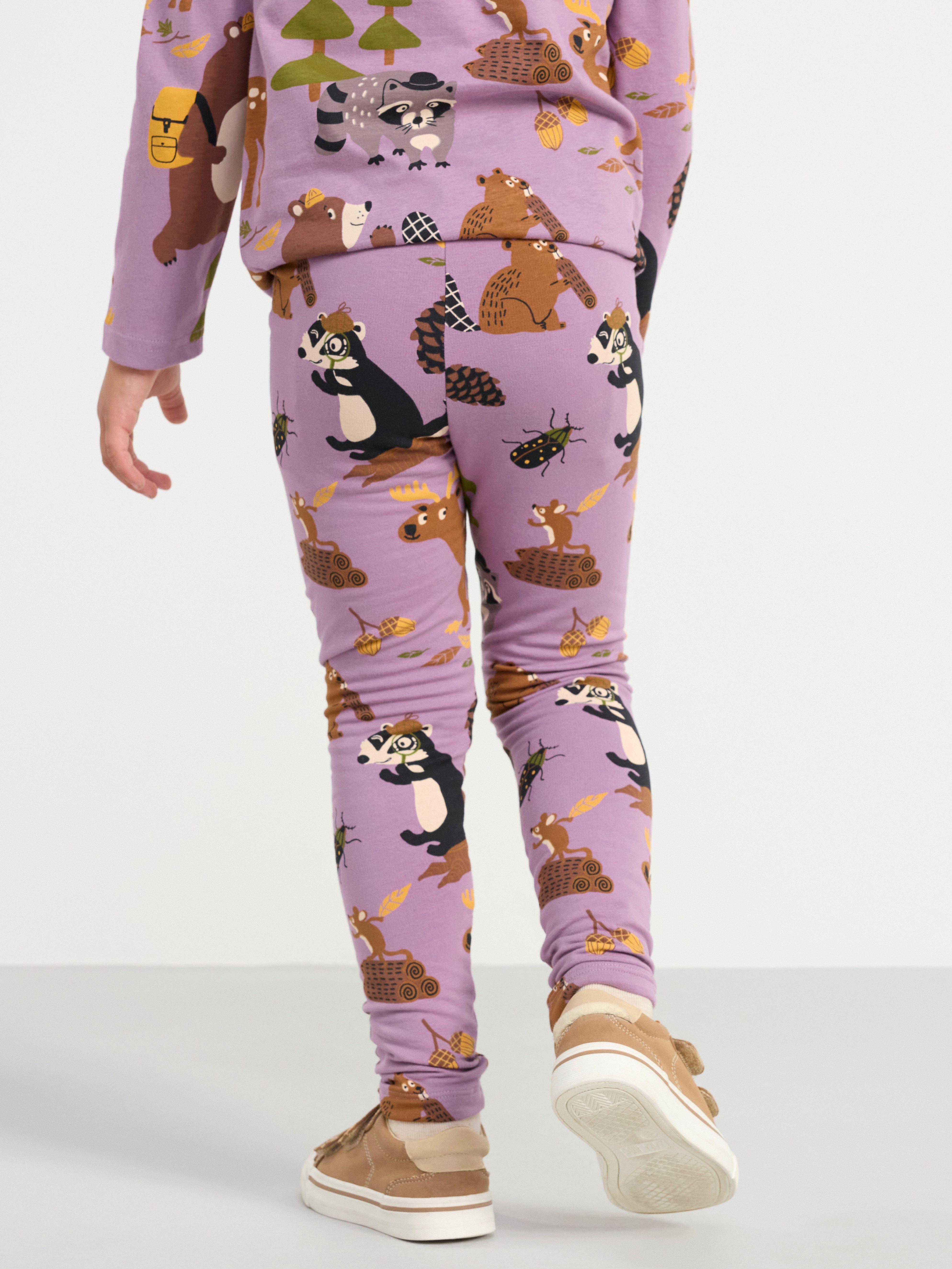 Leggings with animal print Light Dusty Lilac