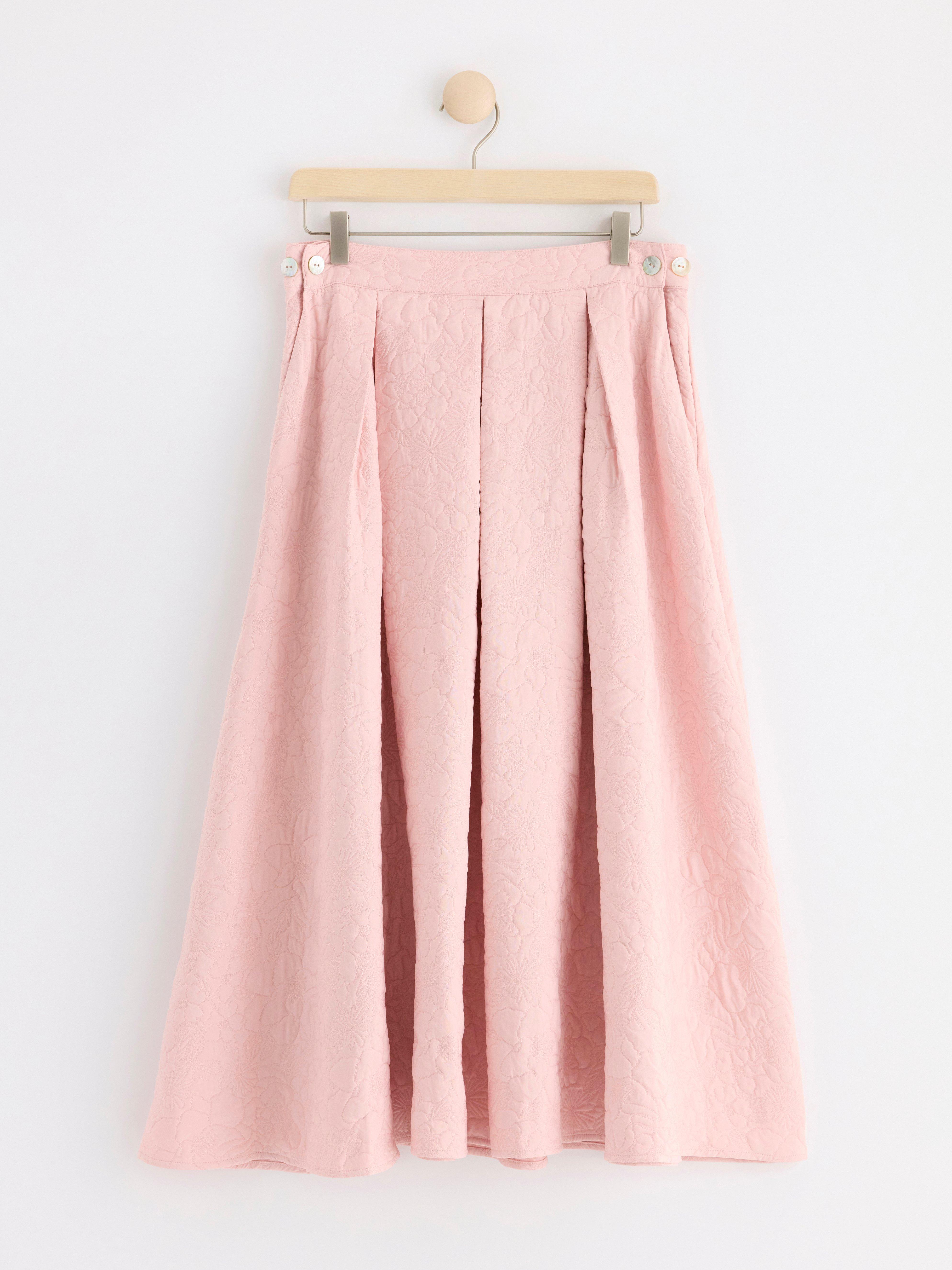Midi skirt with embroidery Light Pink