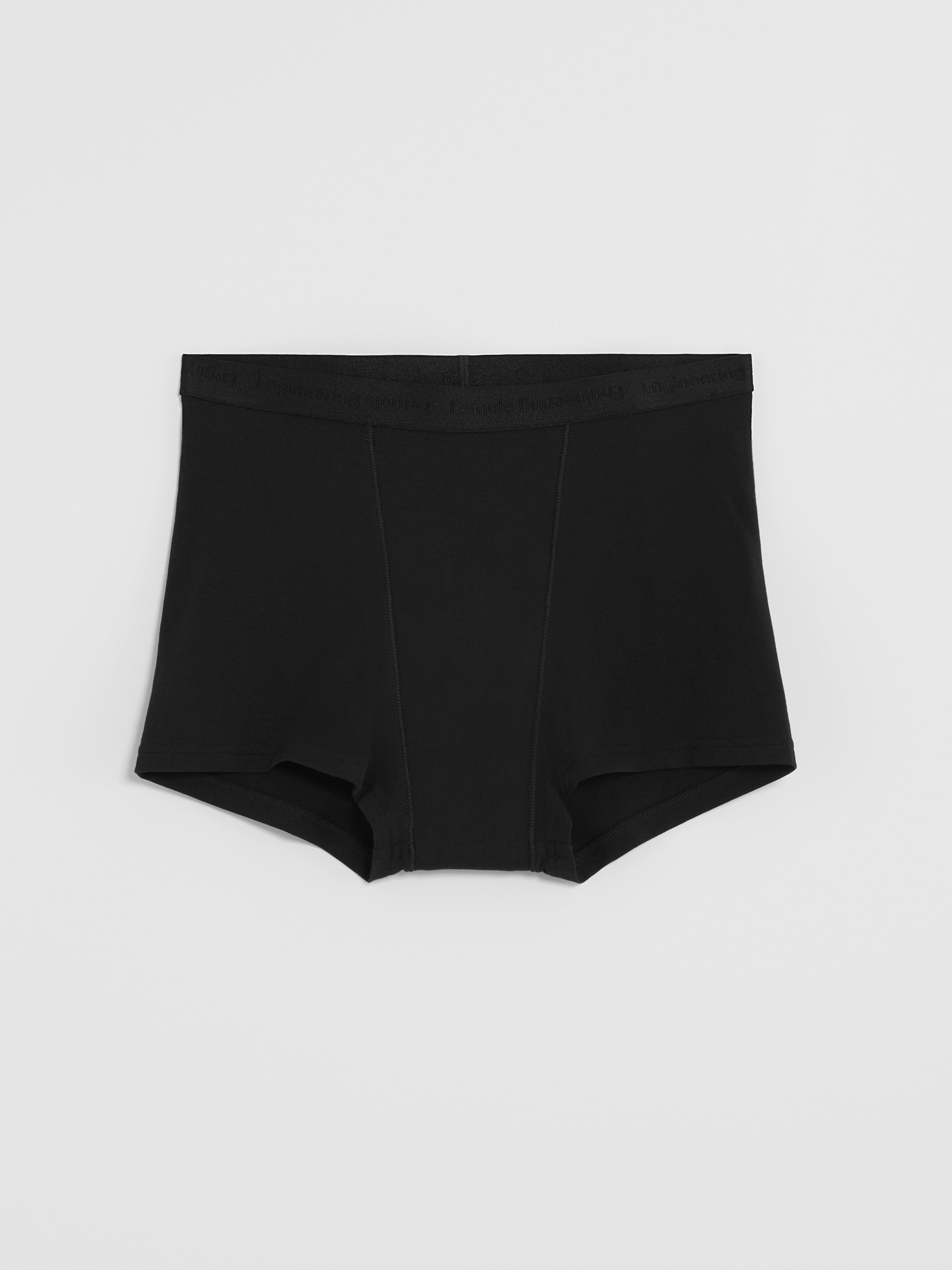 Engineered Teens Boxer Super Period Proof - Period Panty with extended gusset Black