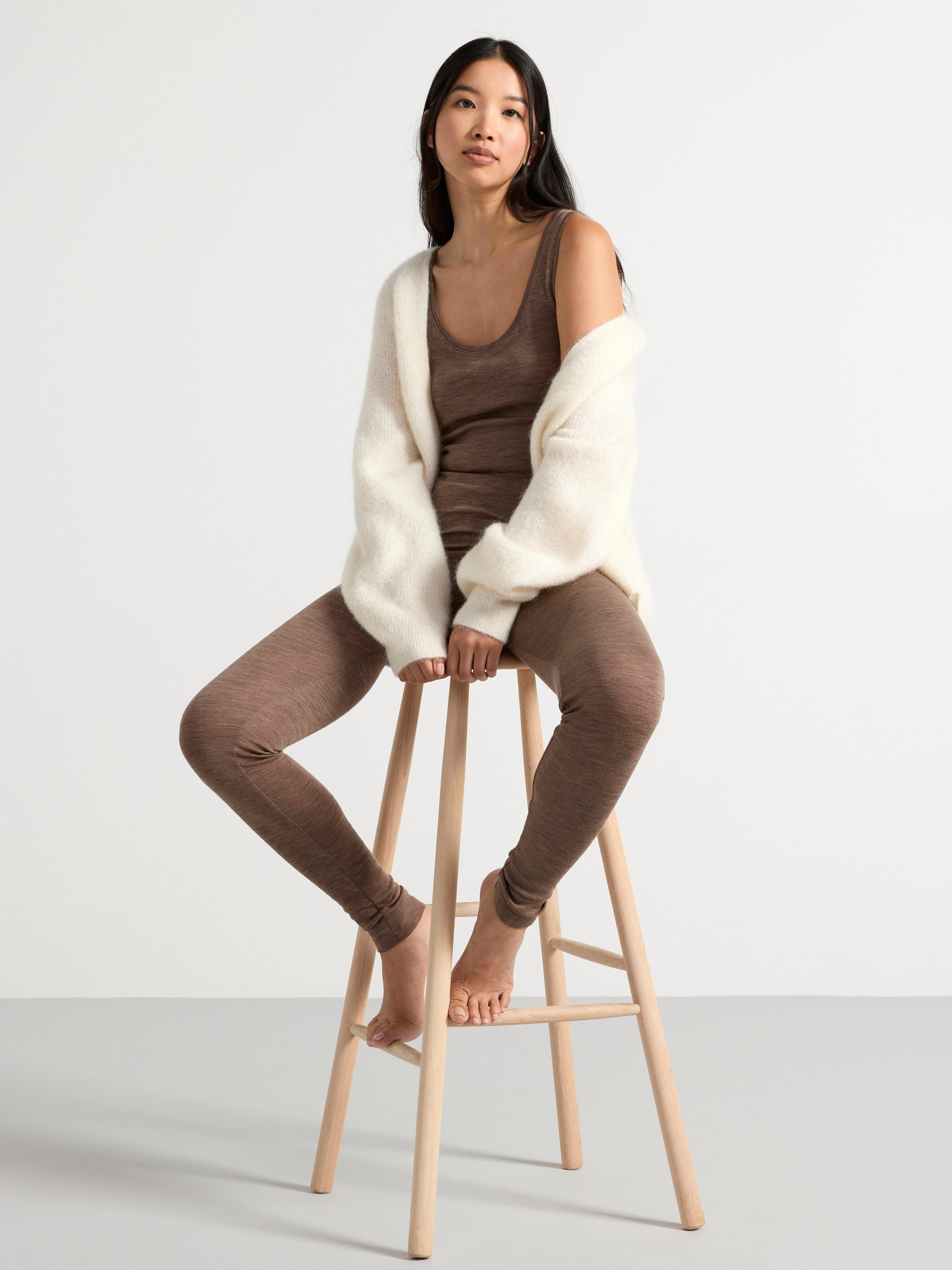 Tank top in merino wool Brown melange