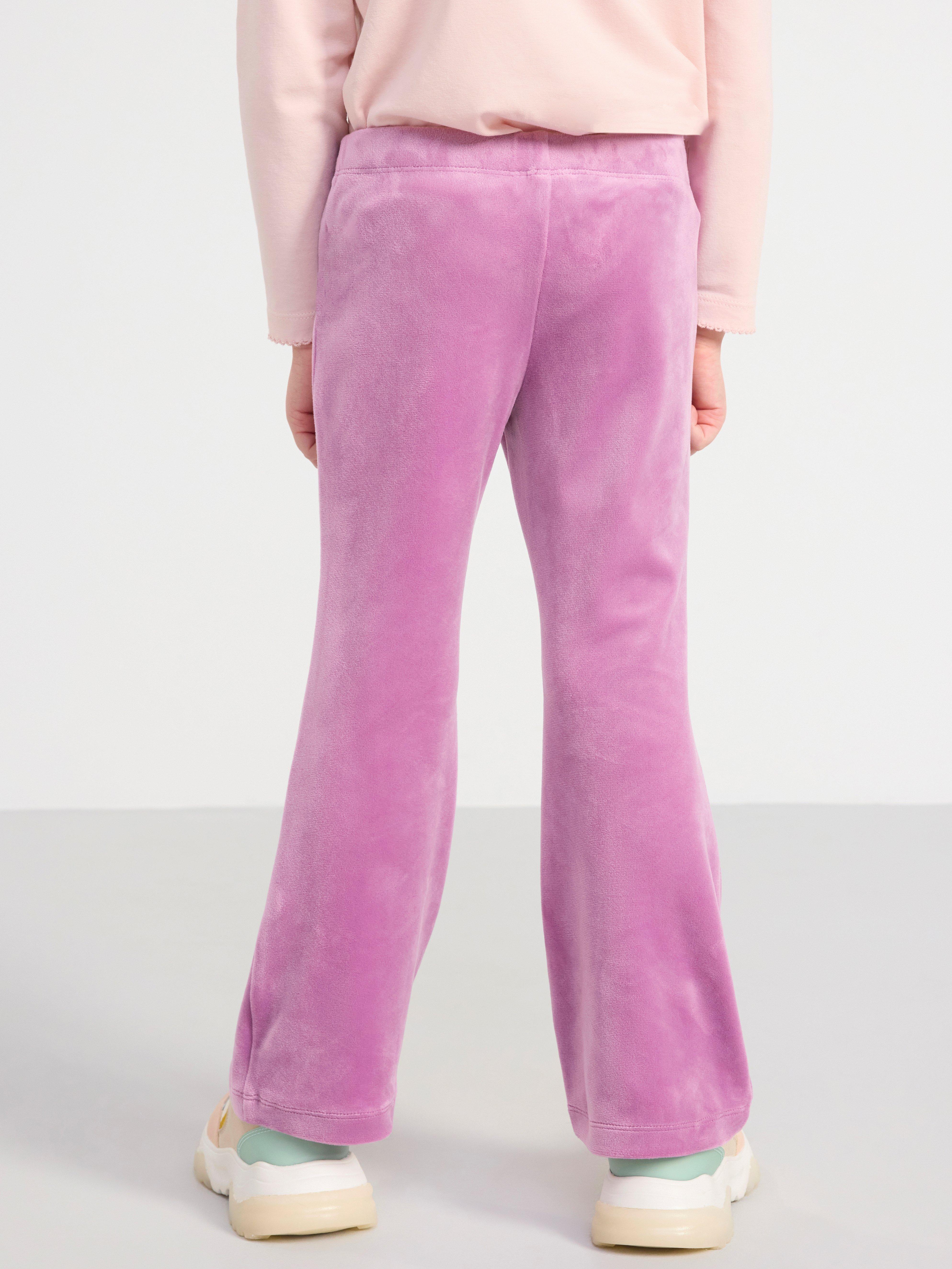 Flared velour trousers Dark Dusty Lilac