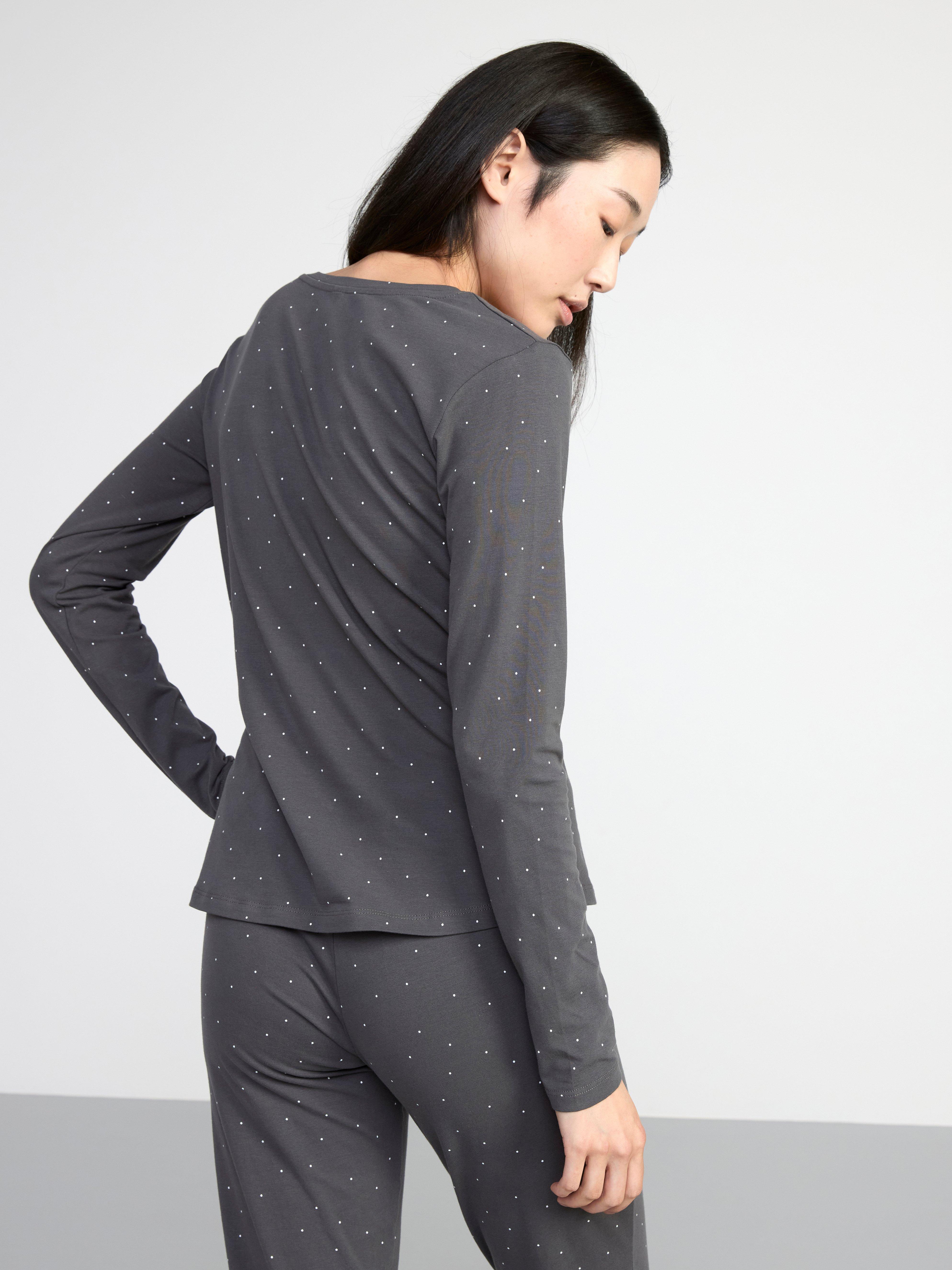 Long sleeve henley top Dark Grey