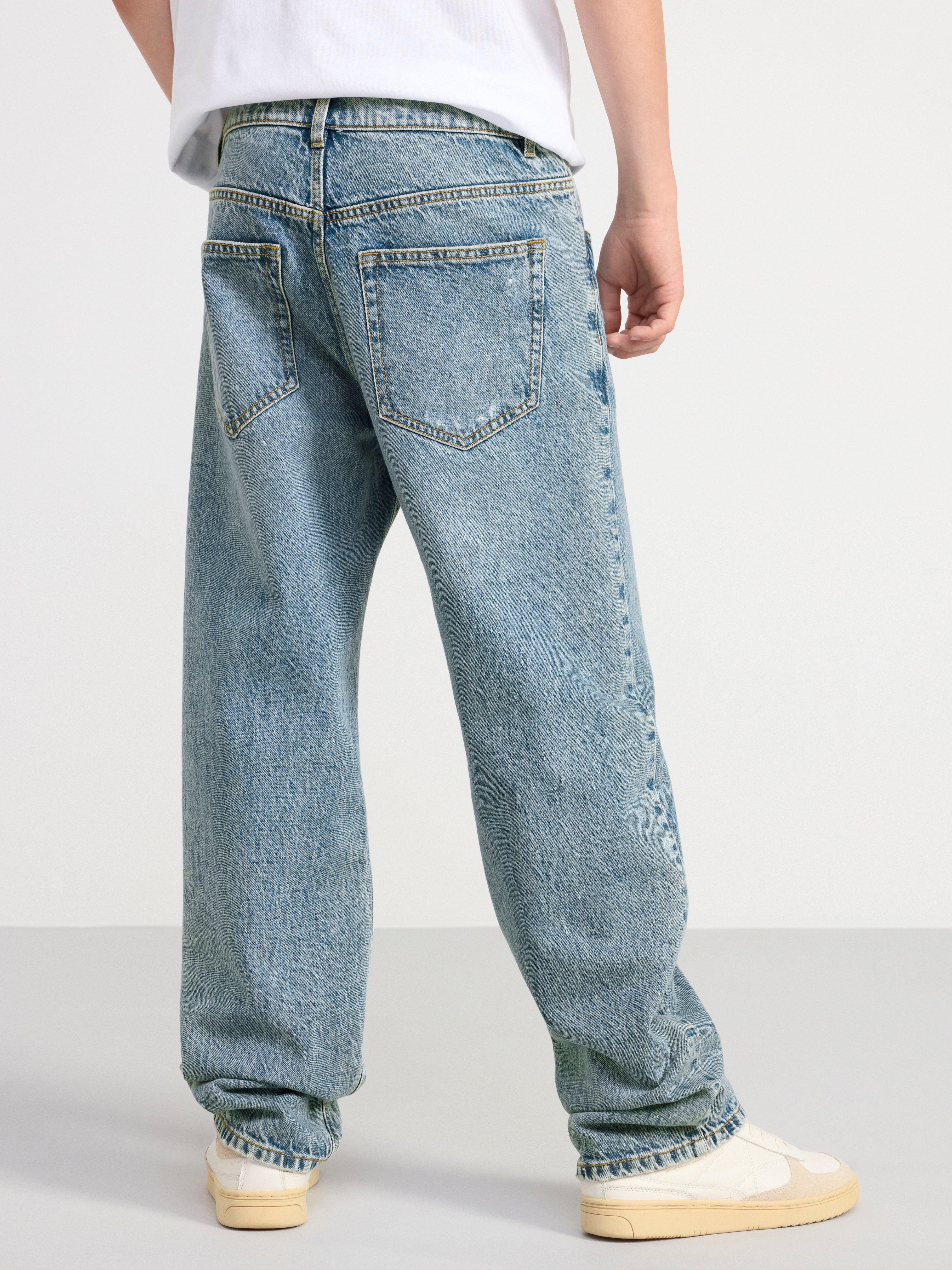 VILGOT Wide straight leg regular waist jeans Light denim