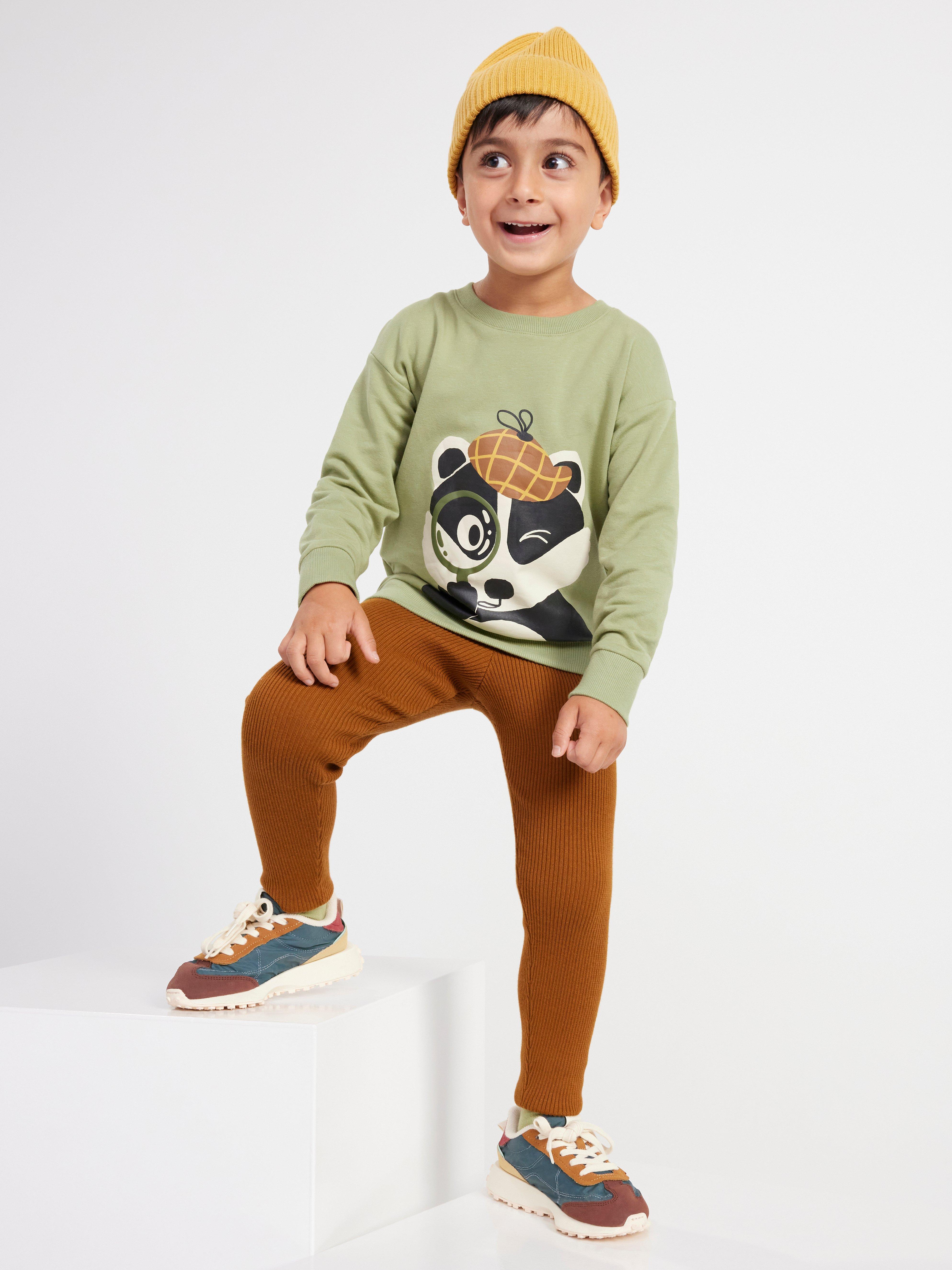 Sweatshirts with animal motif Dark Dusty Lime