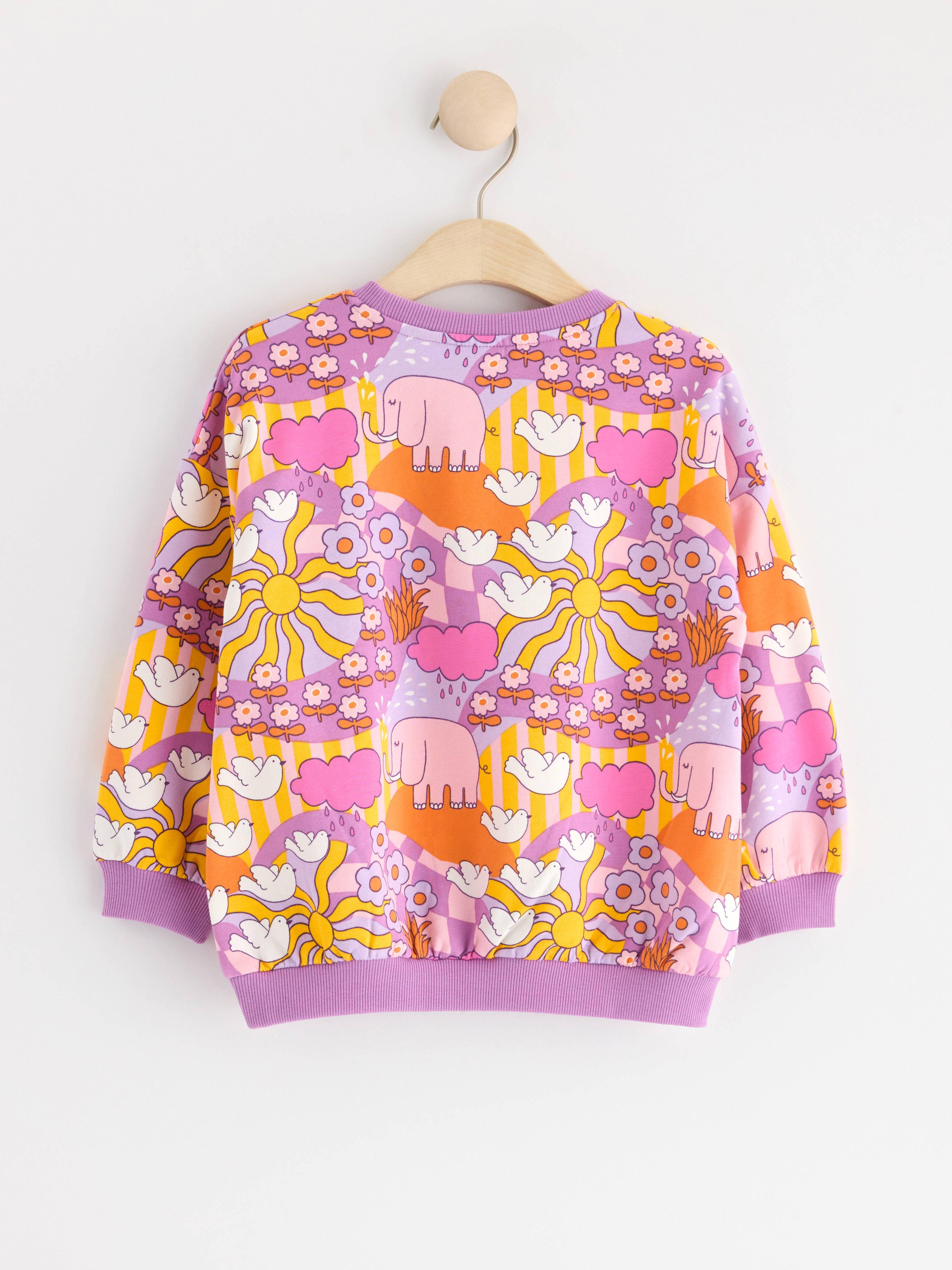 Sweatshirt with allover print Pink