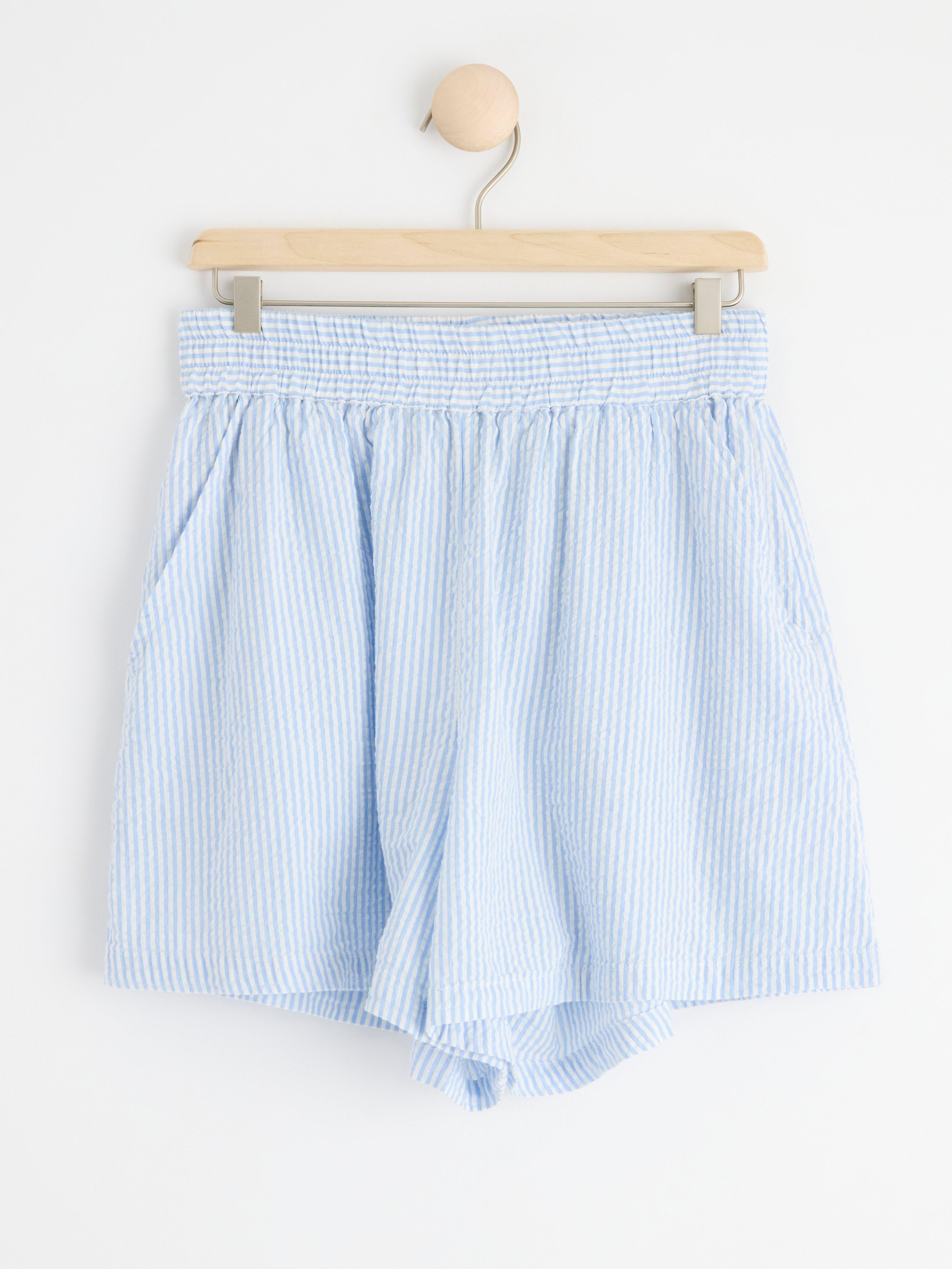 Seersucker pyjama shorts Blue