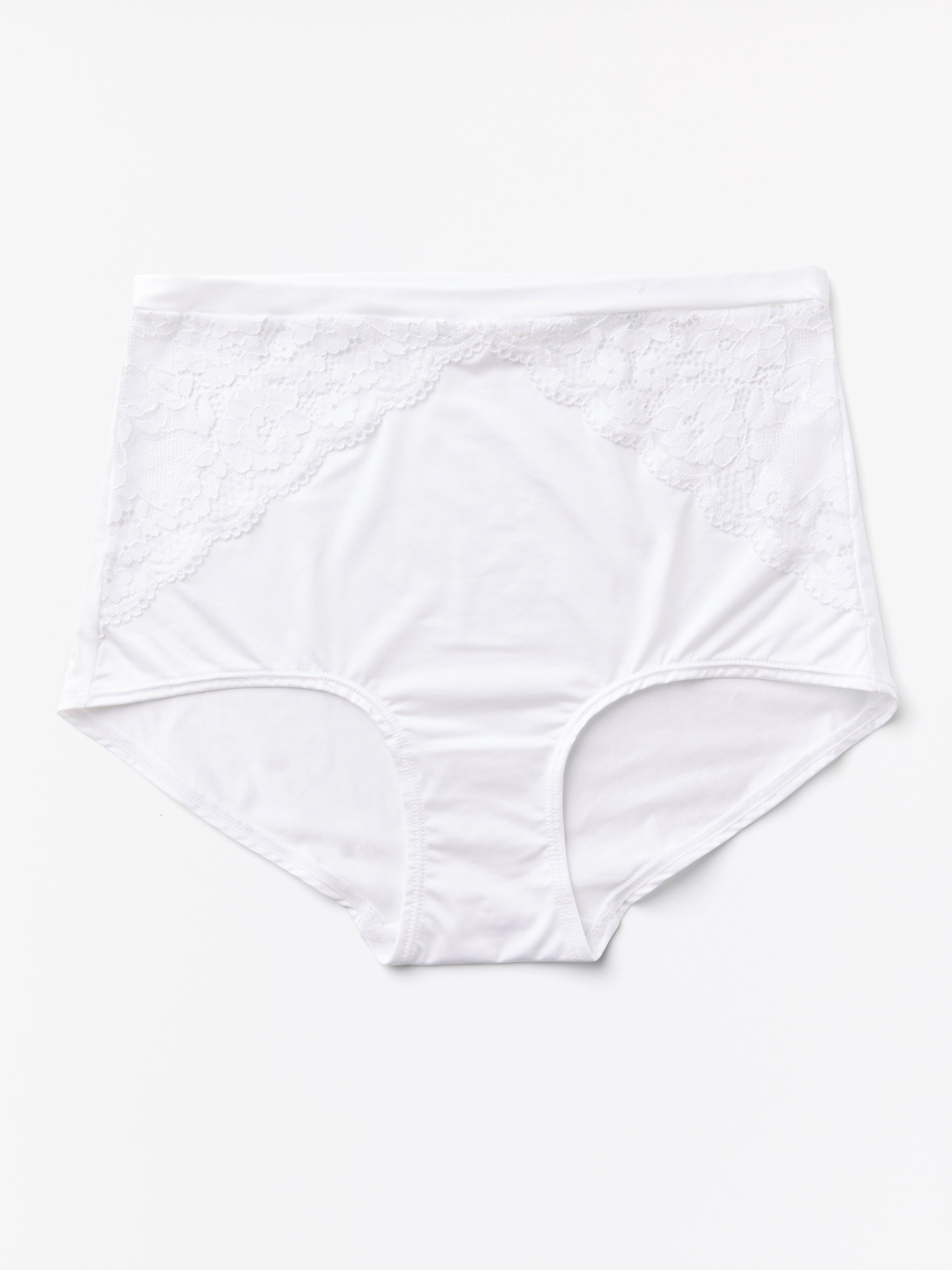 High waist brief with lace White