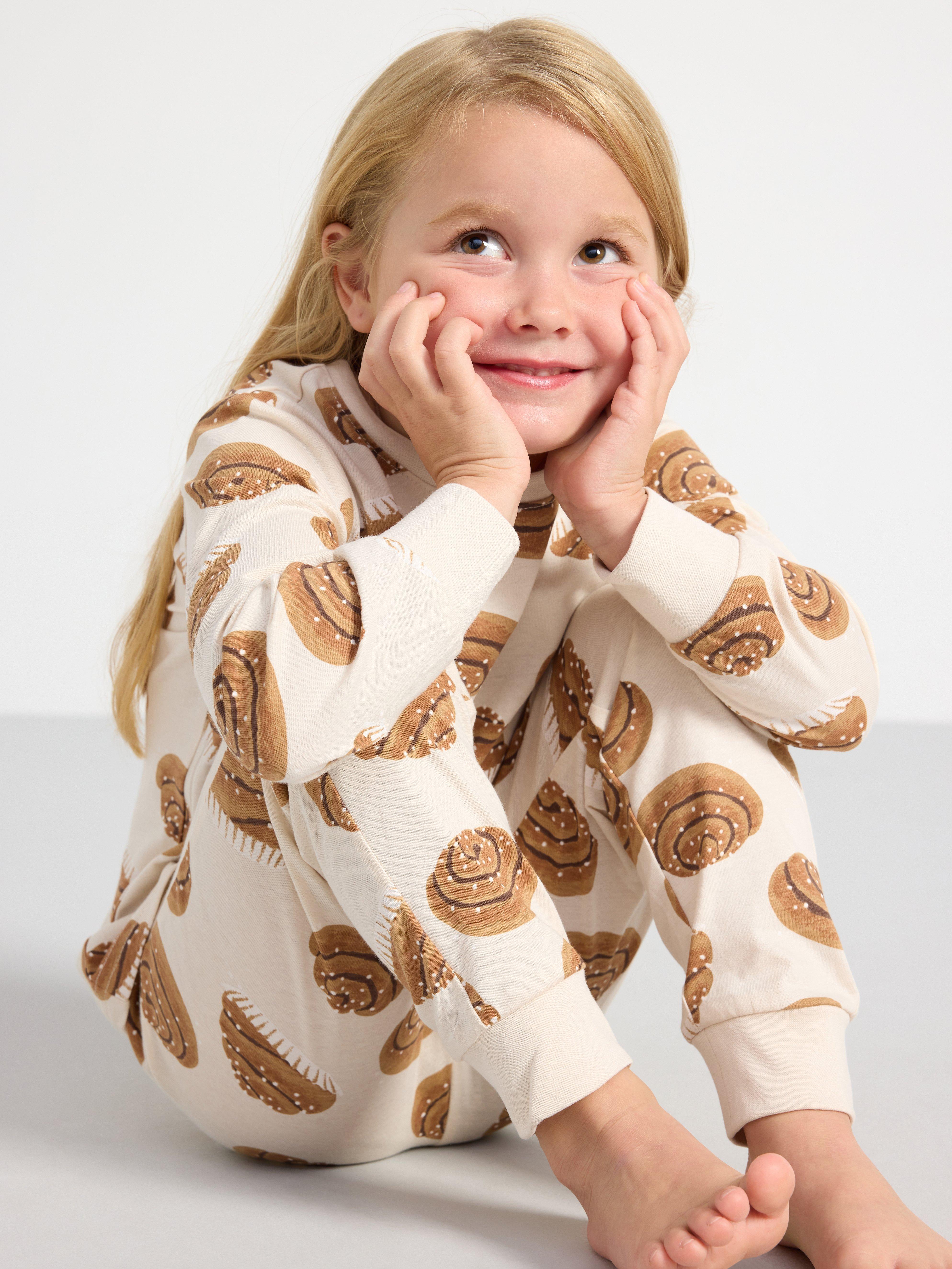 Pyjama set with top and trousers Light Beige