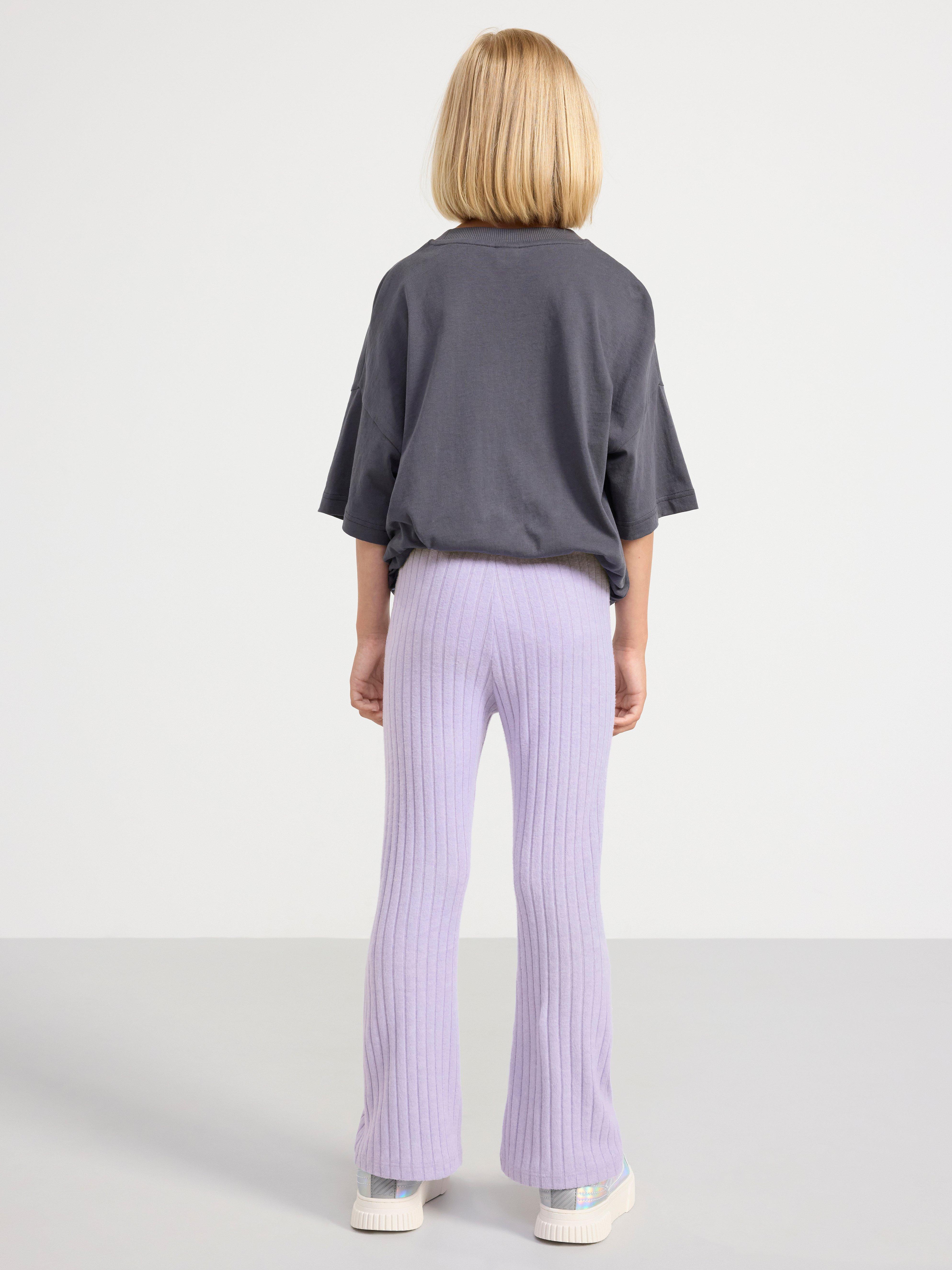 Ribbed flared leggings Light Lilac
