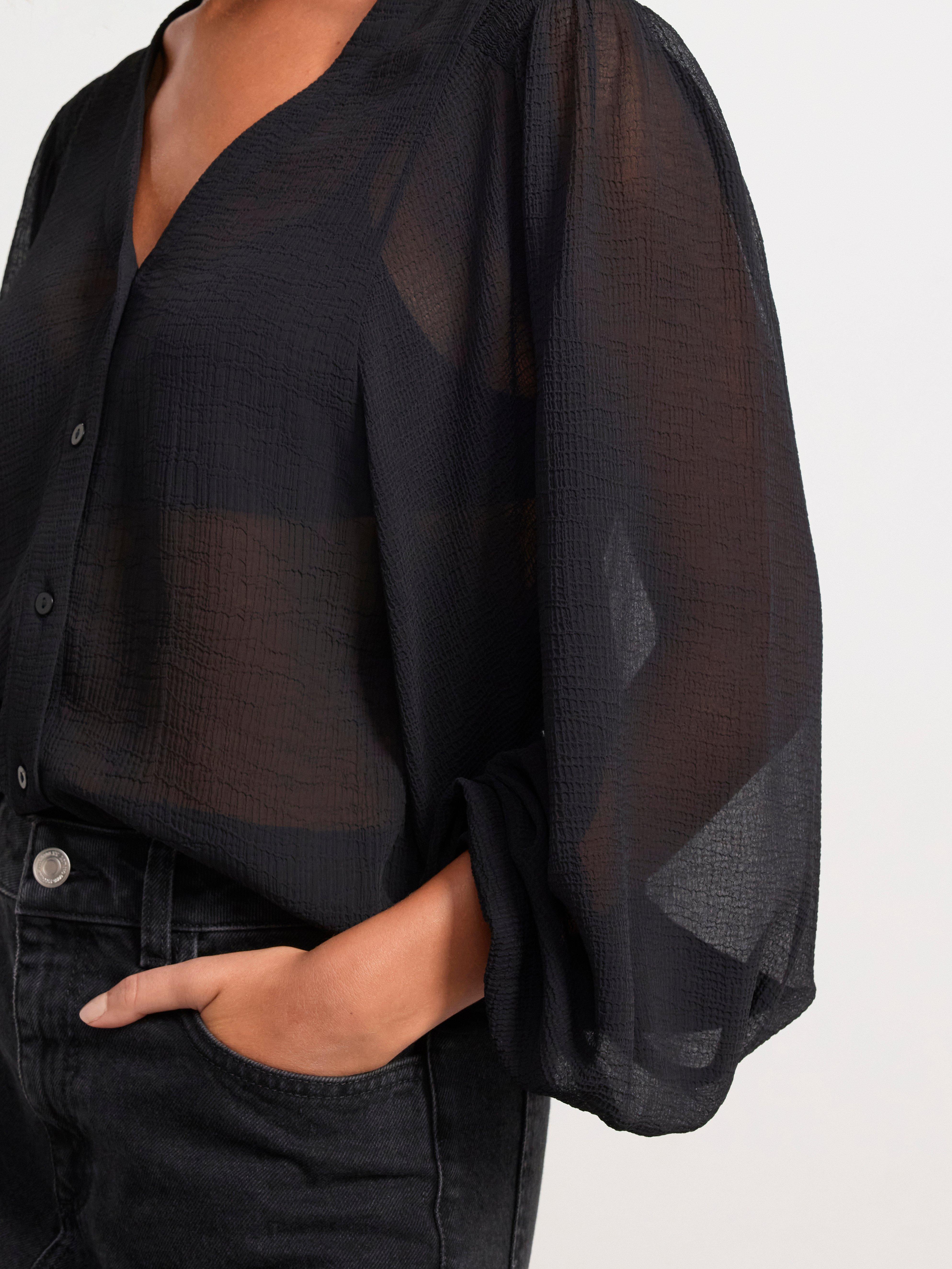 Blouse in chiffon Black