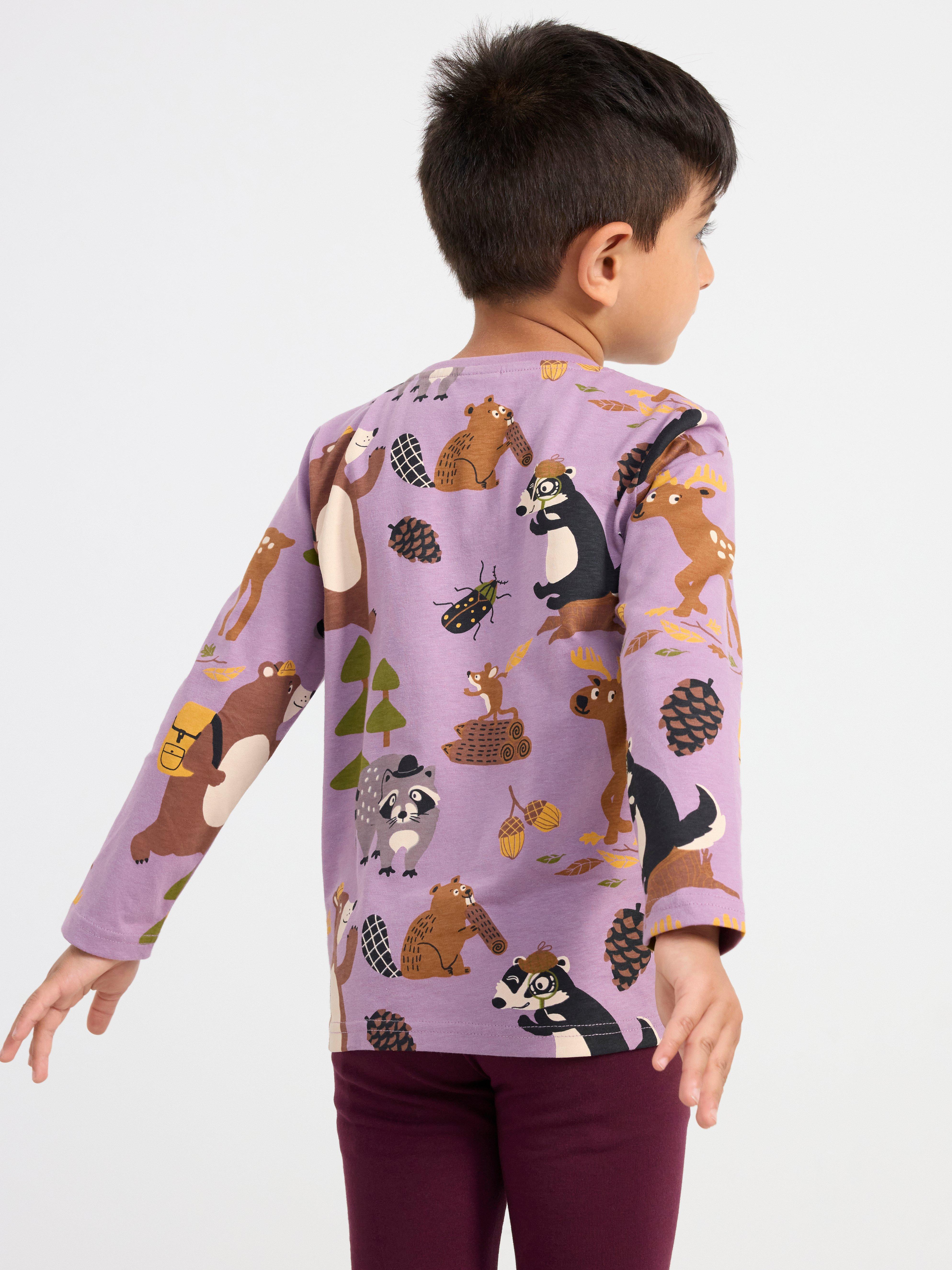 Top with animal print Light Dusty Lilac