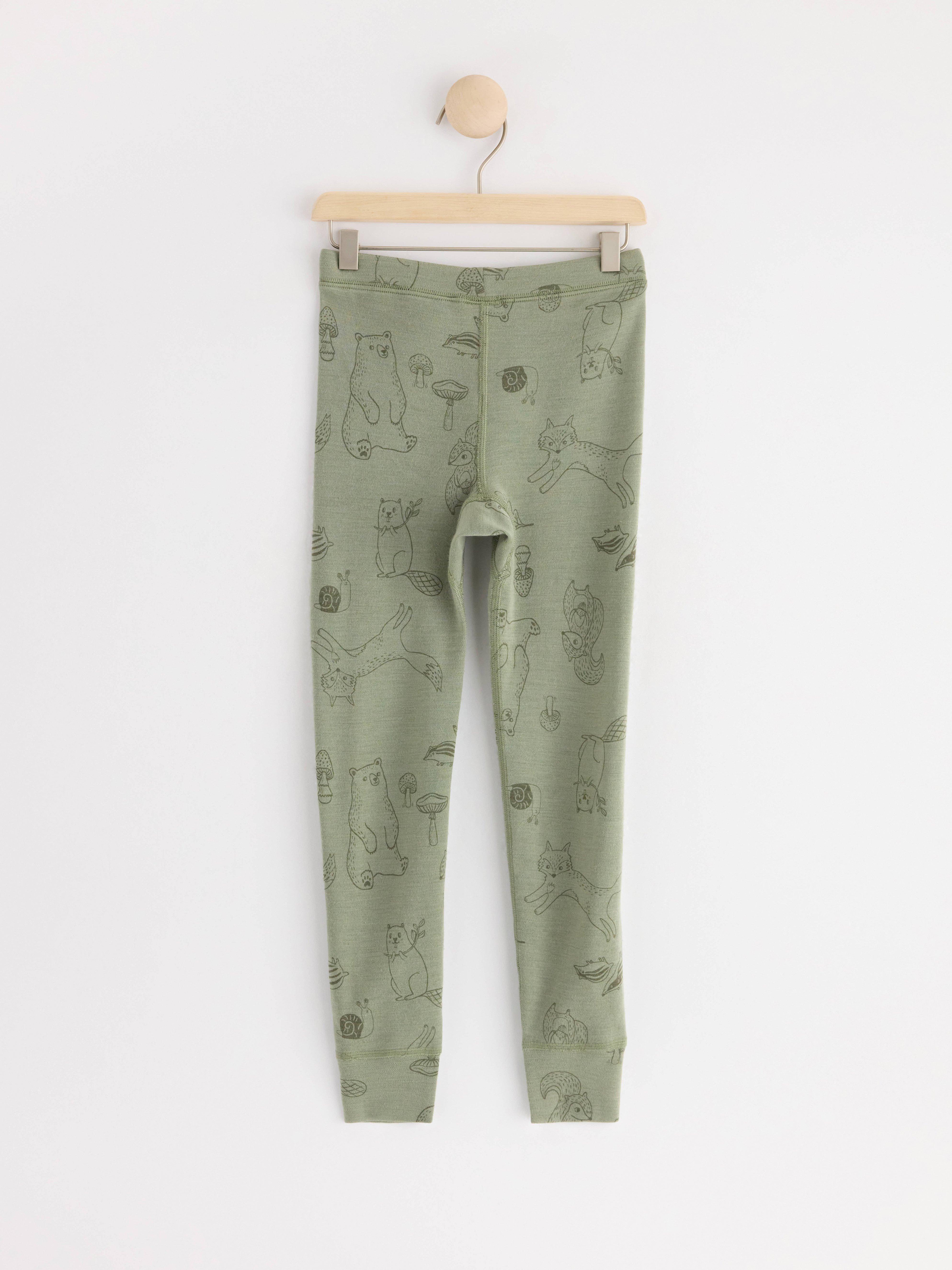 Leggings in merino wool Light Dusty Green
