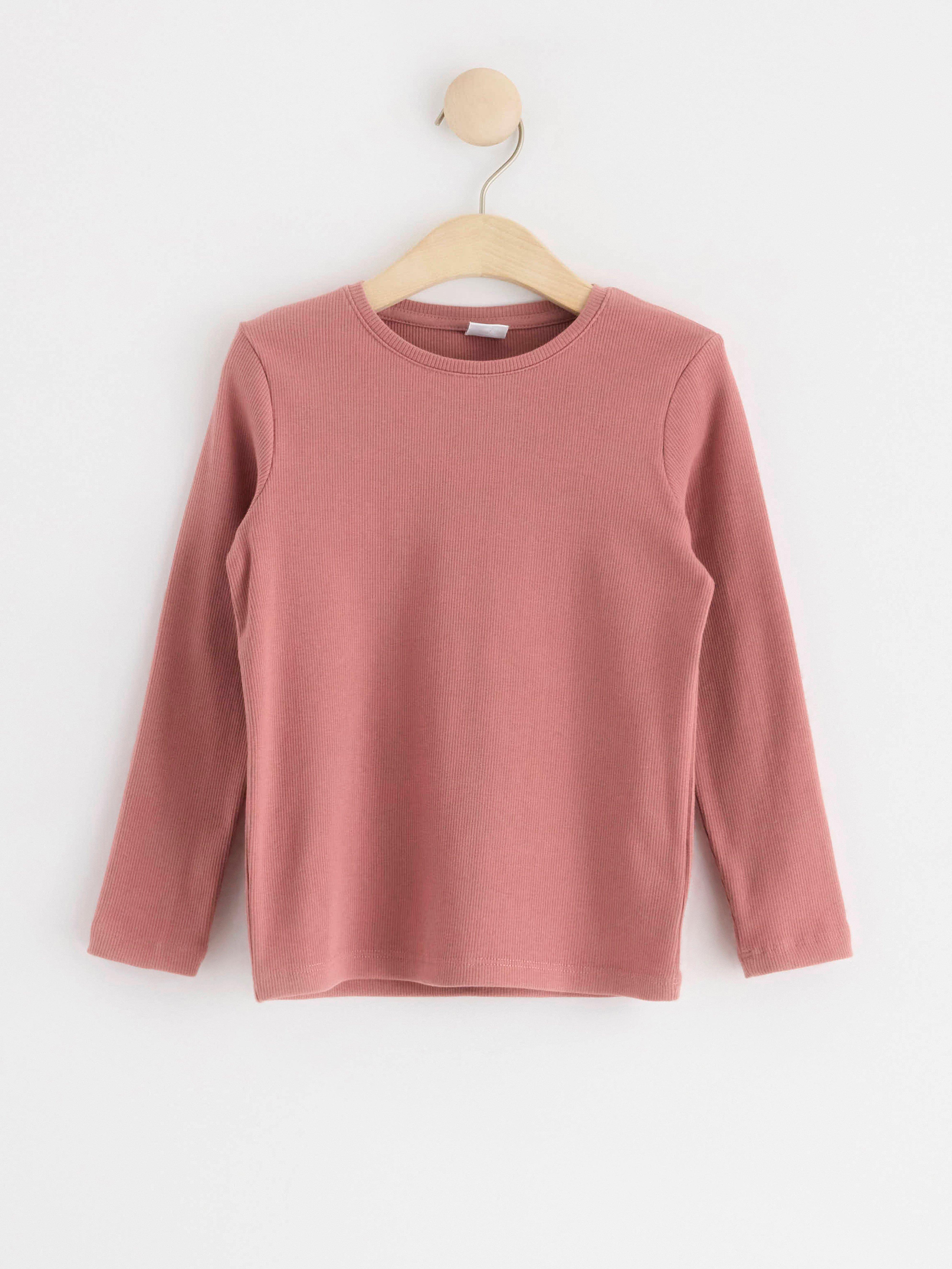 Ribbed long sleeve top Dusty Pink